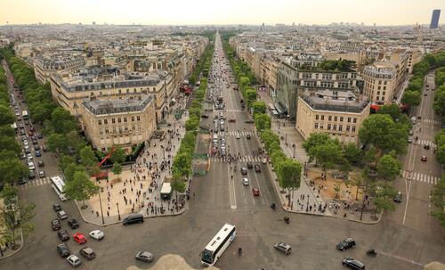The streets in the centre of Paris