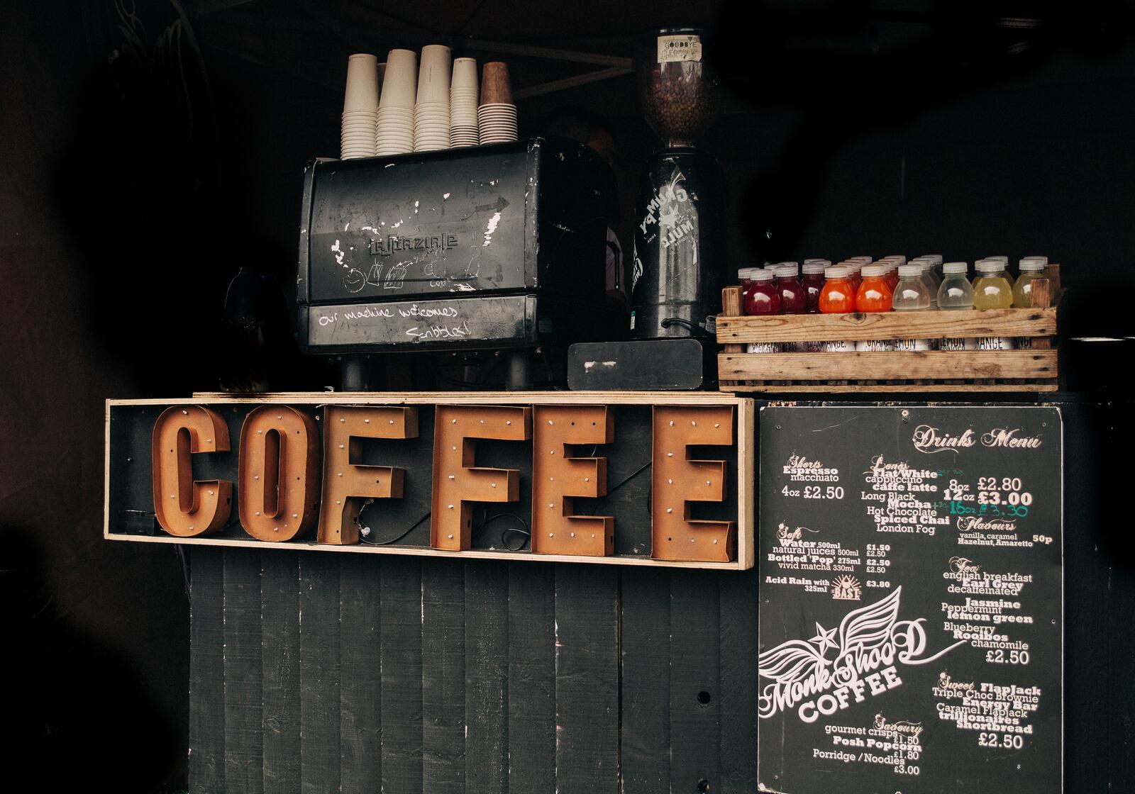 Обои кофейный магазин кофе знак на рабочий стол