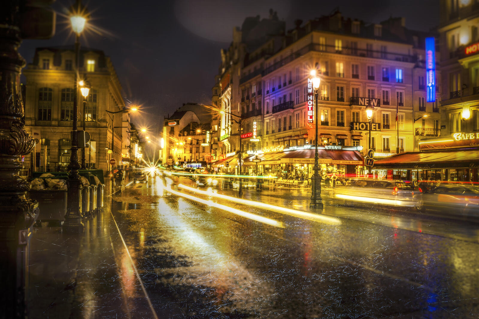 Обои город Франция ночное освещение города на рабочий стол