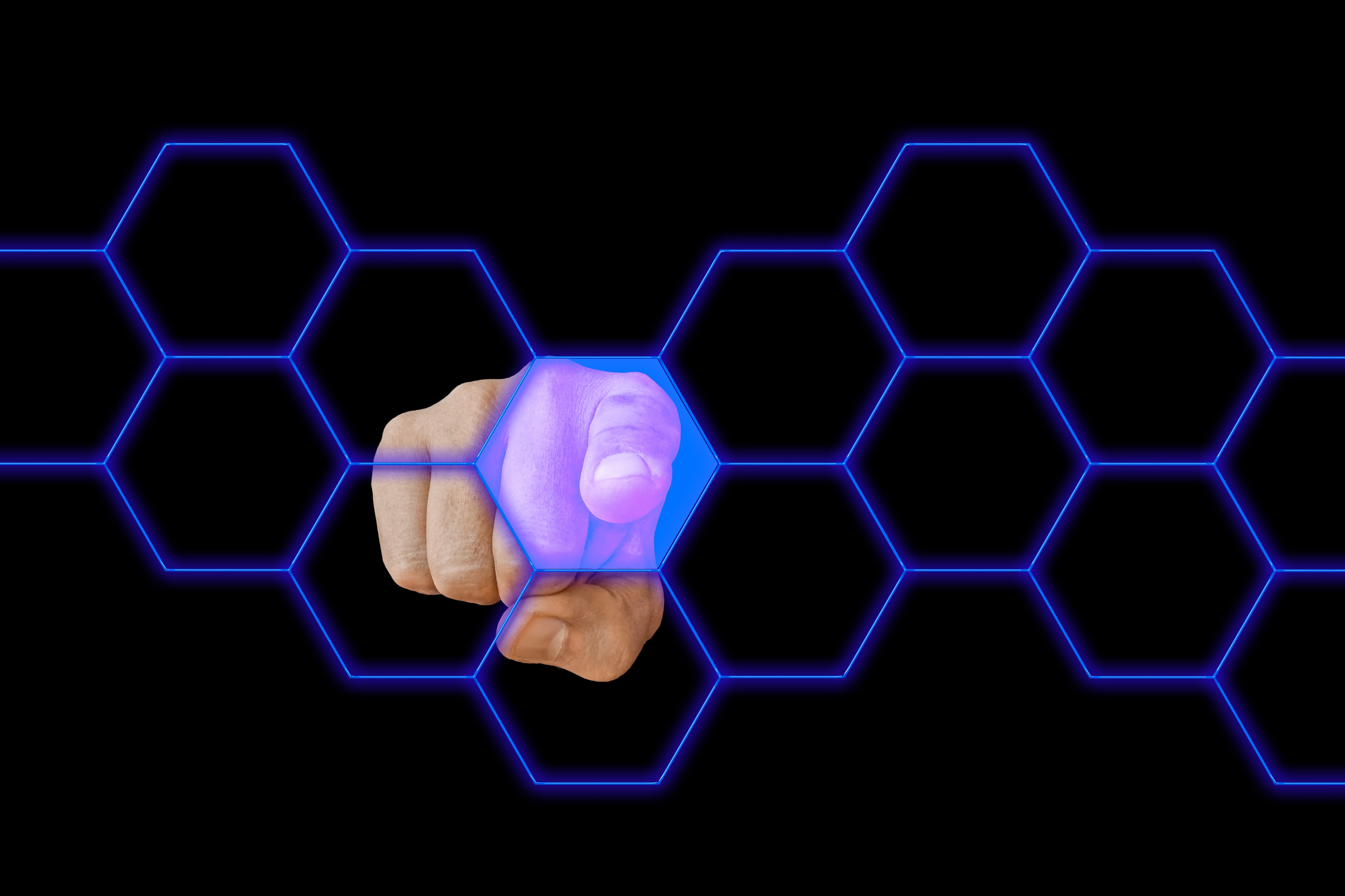 Wallpapers block chain cell hexagon on the desktop