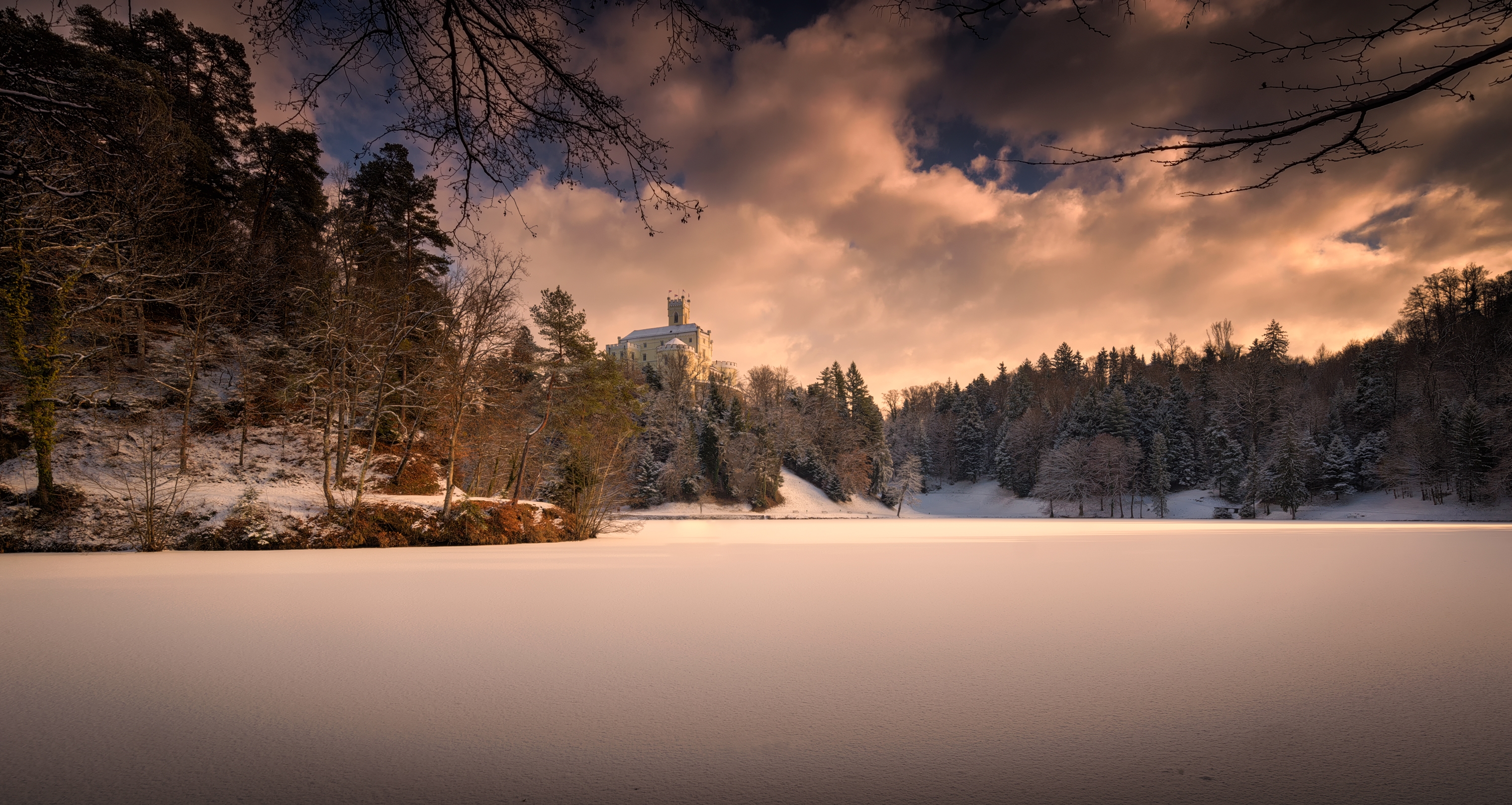Фото бесплатно Тракошчане, зима, замок Тракошчане