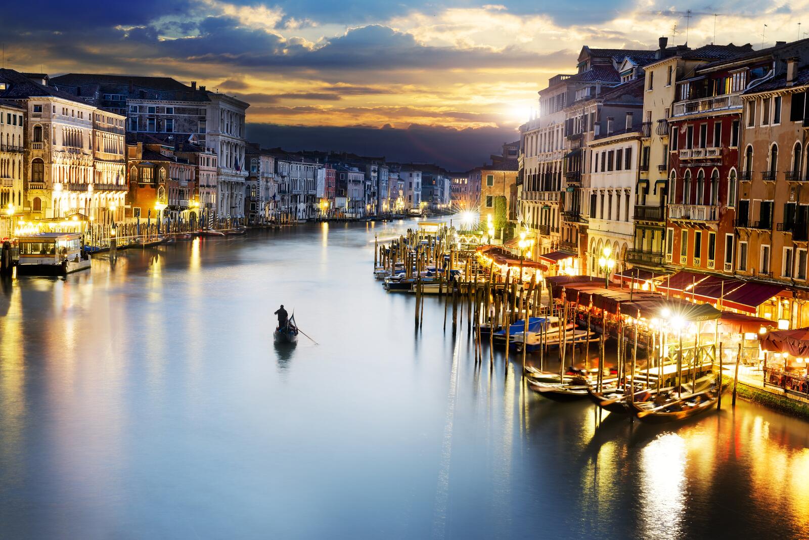 Wallpapers The Grand Canal Gondolas Italy on the desktop
