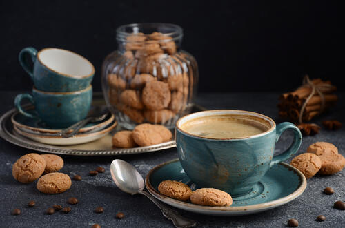 Coffee with biscuits
