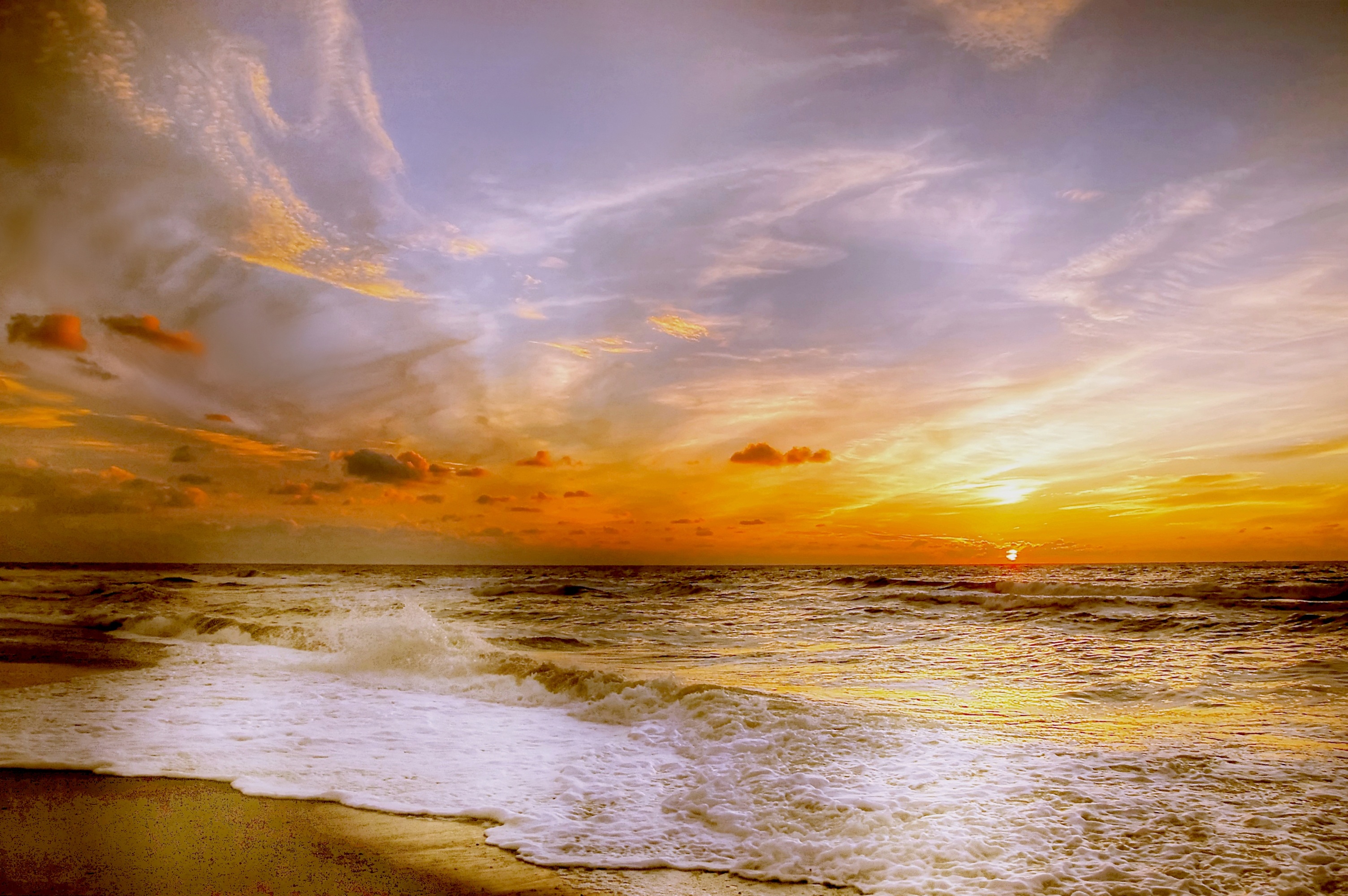 免费照片海边的夕阳