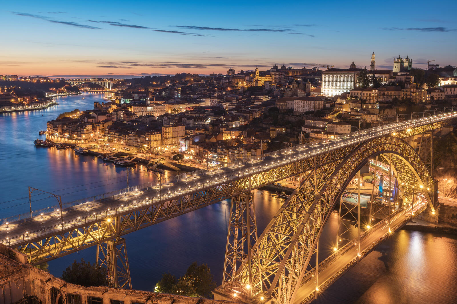 Wallpapers Porto bridge sunset on the desktop