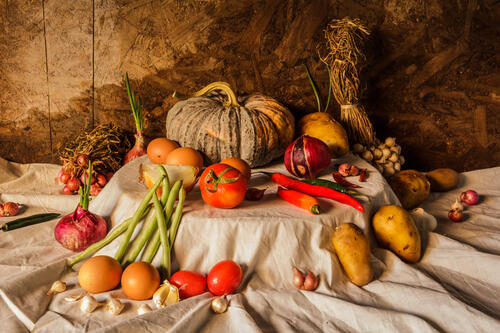Осенний натюрморт с овощами
