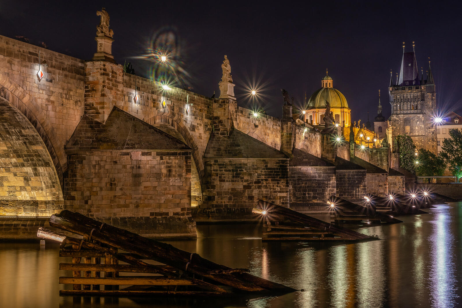 Wallpapers Czech Republic Charles Bridge illumination bridges on the desktop
