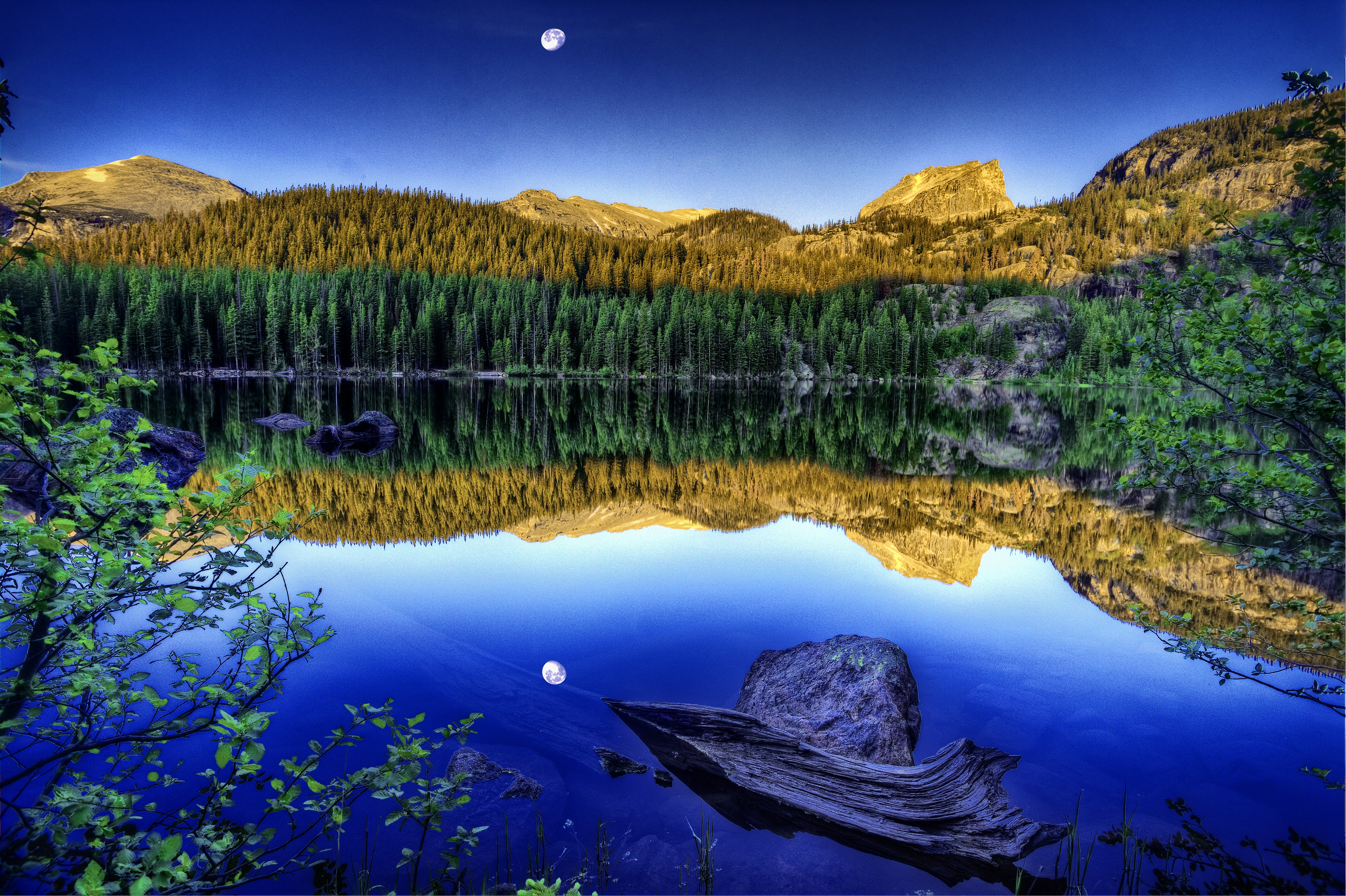 Wallpapers Rocky Mountain National Park mountains reflection on the desktop