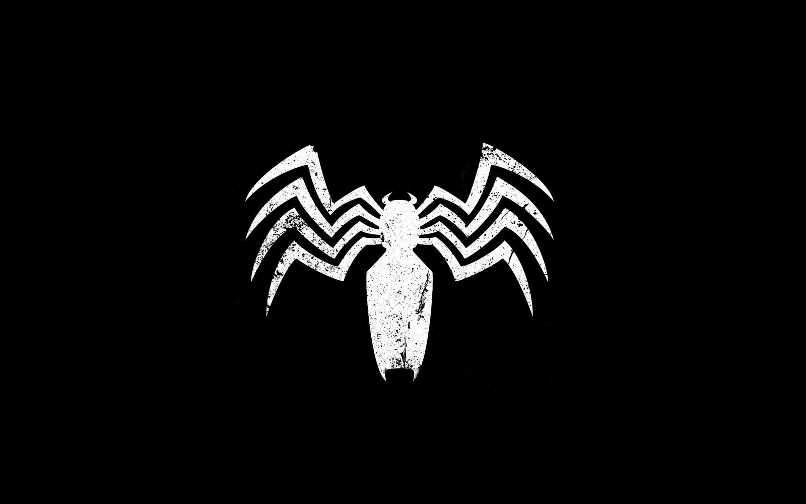 Обои логотип белый паук на рабочий стол