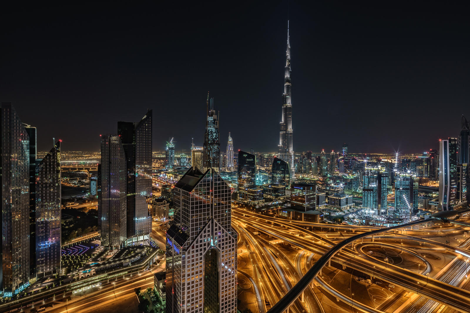 Обои город ночные города Дубай на рабочий стол