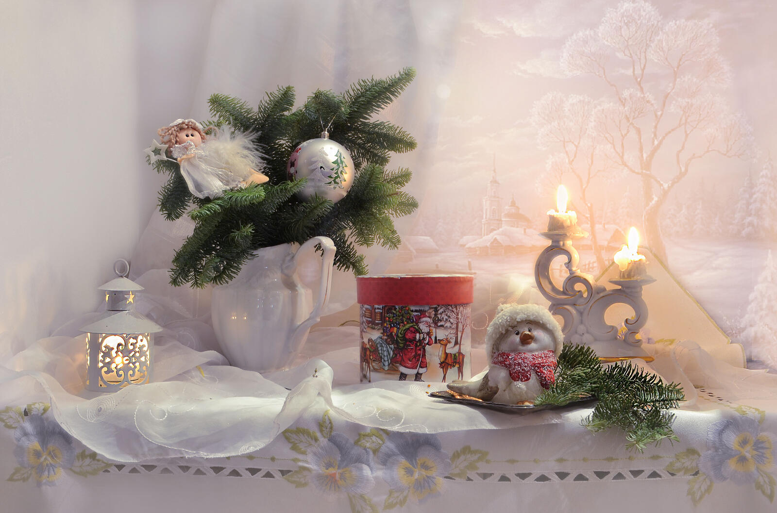 Обои свечи фотография Рождество на рабочий стол