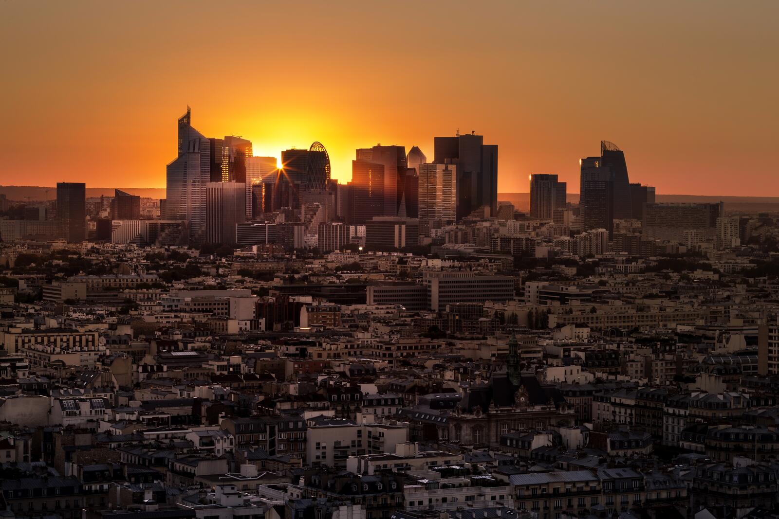 Обои Франция городской пейзаж закат на рабочий стол