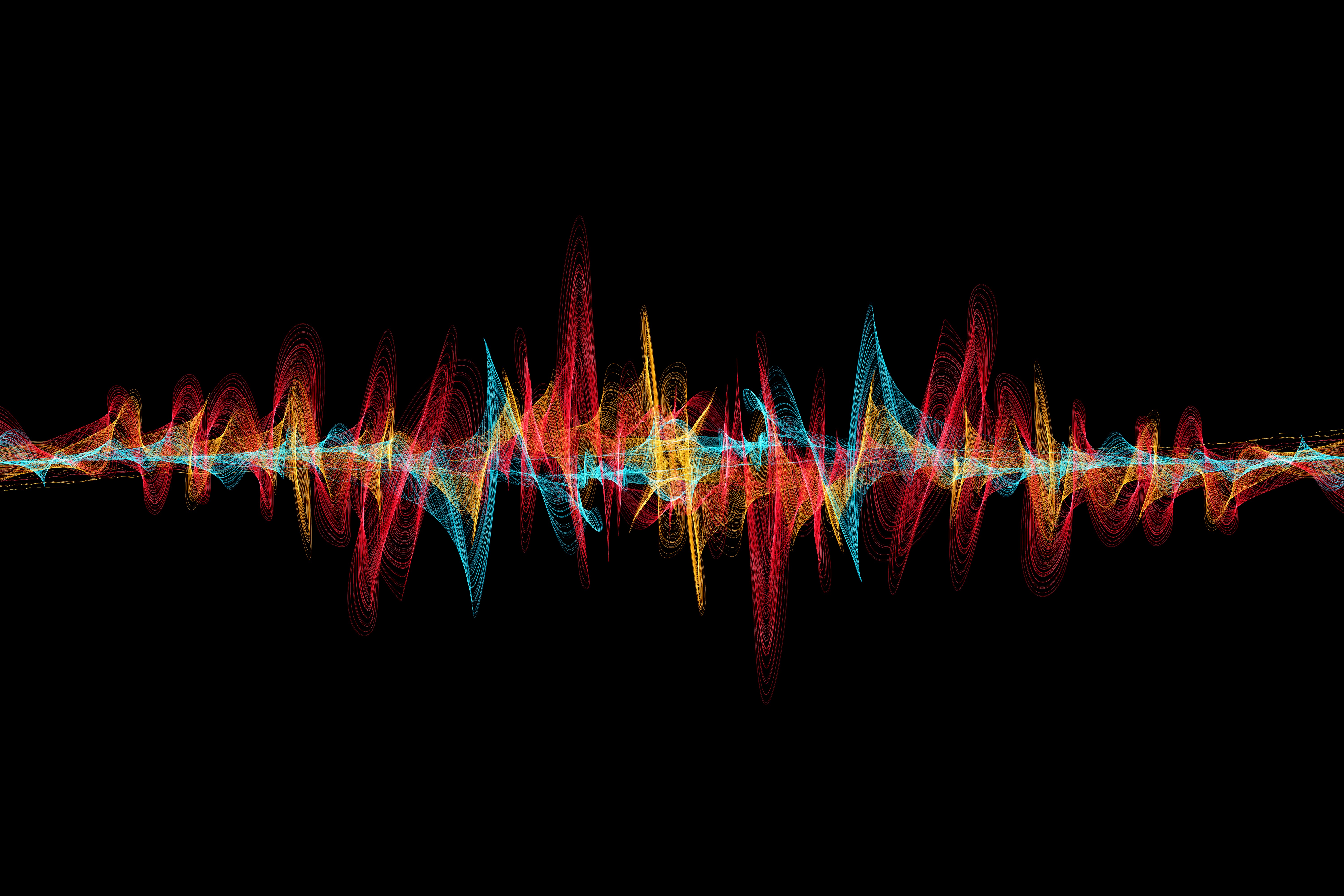Wallpapers abstraction radio waves multicolored on the desktop