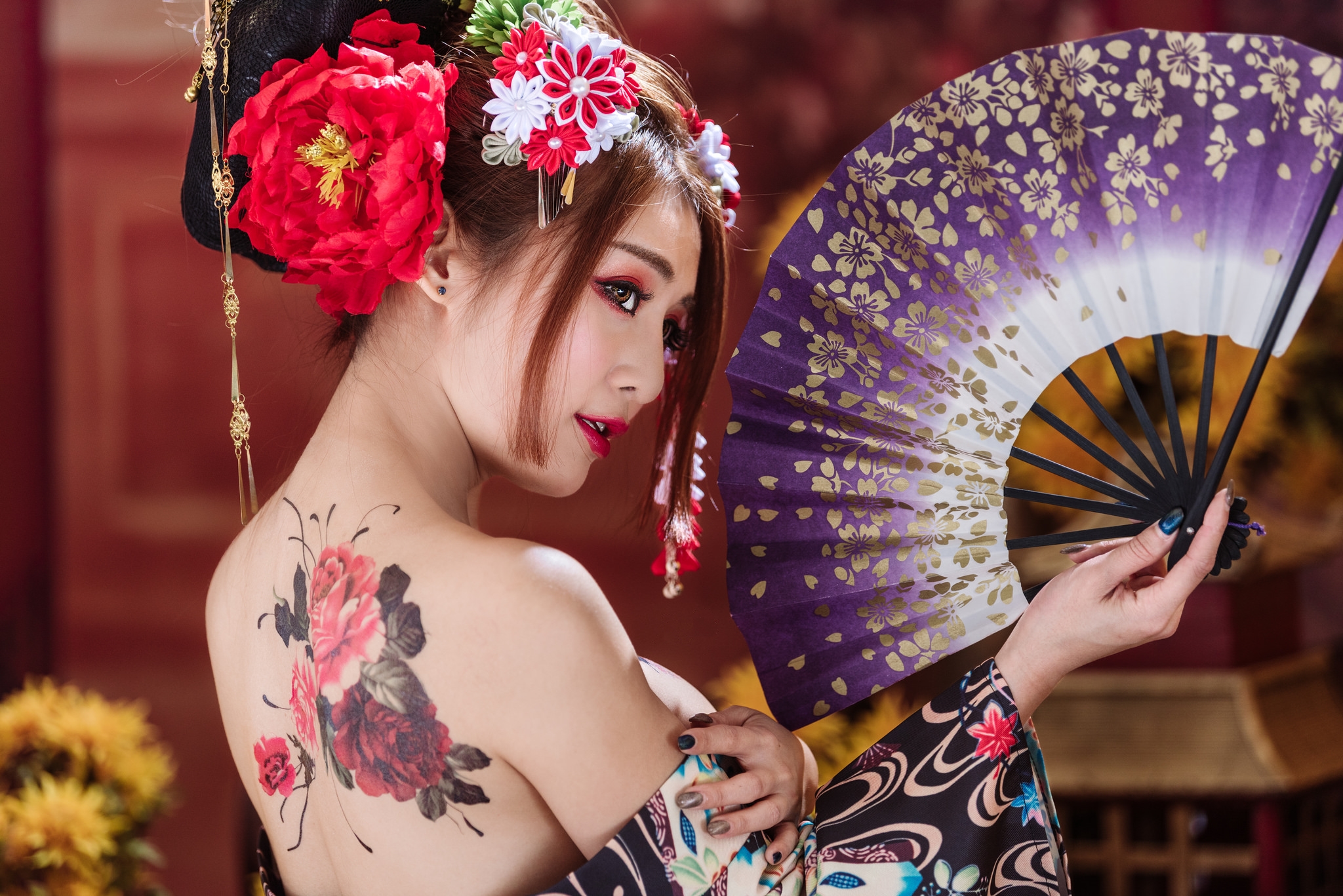 Free photo beautiful geisha