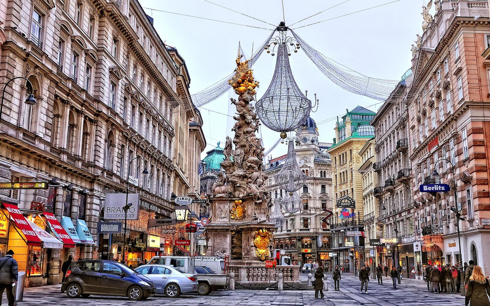 桌面上的壁纸奥地利 雕像 街道