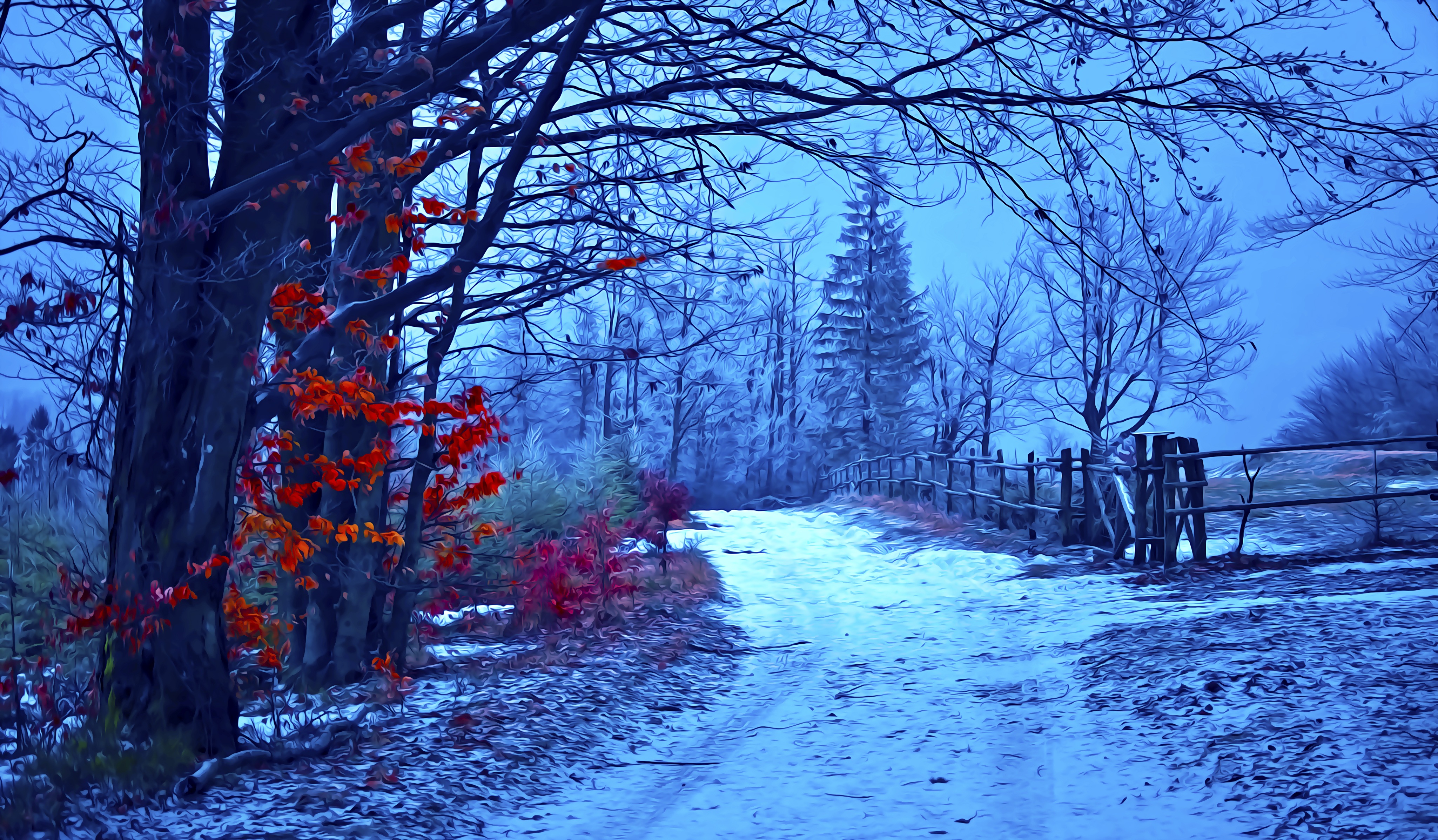 Фото бесплатно пейзаж, зима, осень