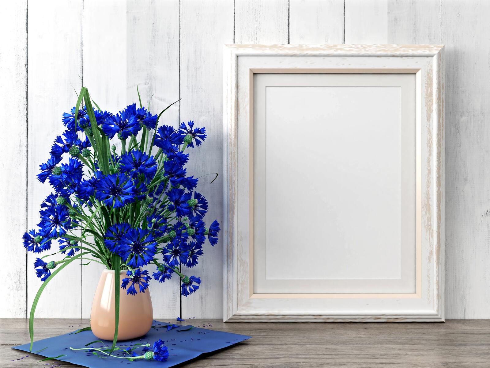 Wallpapers cornflowers blue vase on the desktop