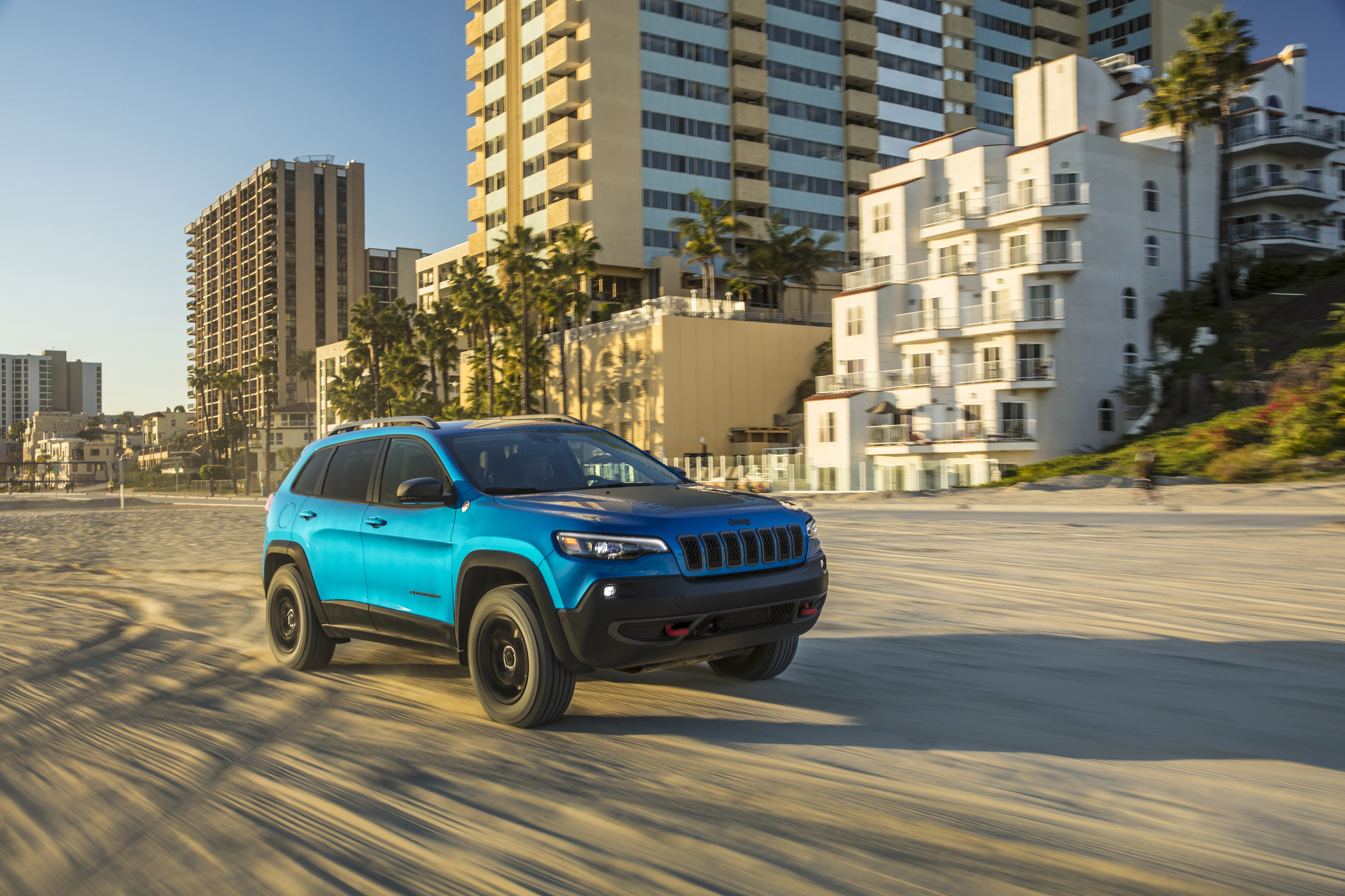 Wallpapers jeep cherokee trailhawk blue car Jeep on the desktop