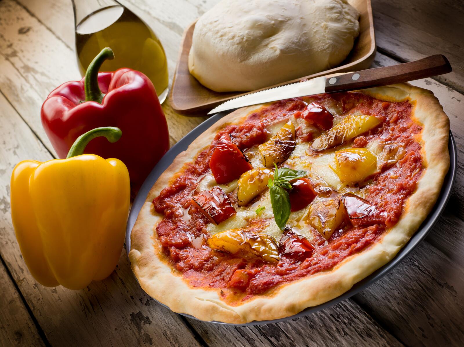Бесплатное фото Пицца и болгарский перец