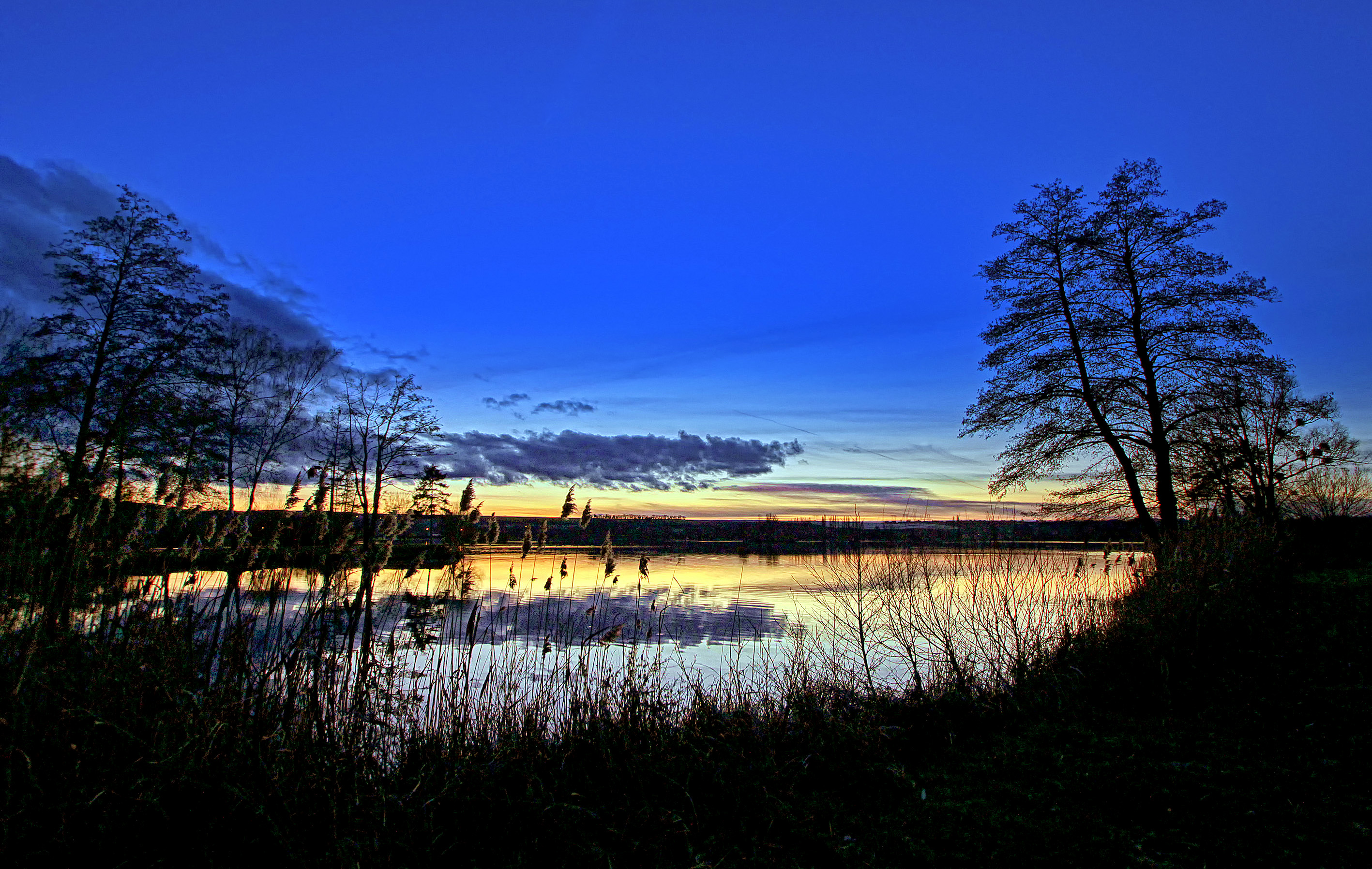 Фото бесплатно закат, озеро, отражение