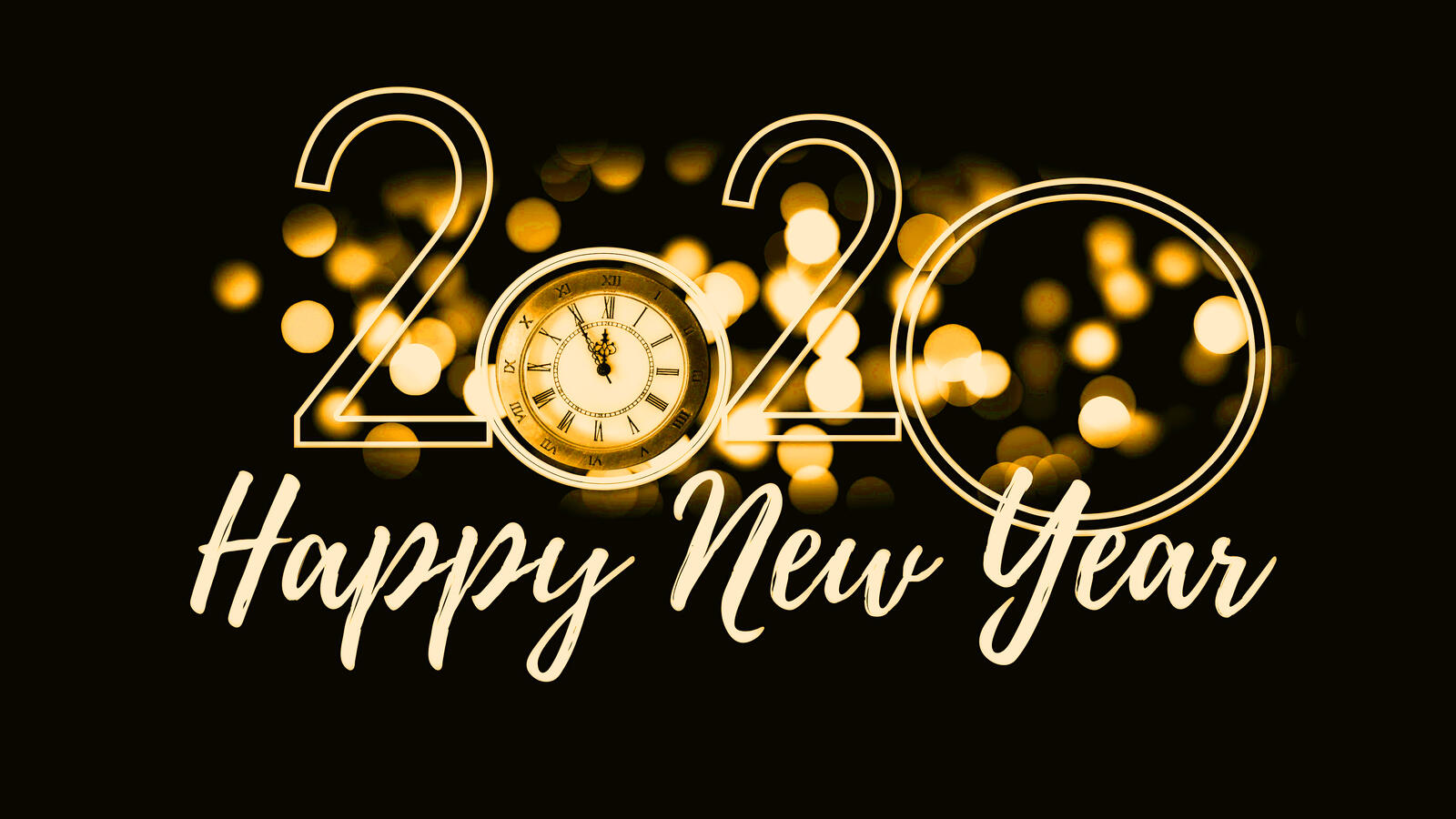 Wallpapers happy new year clock five minutes on the desktop