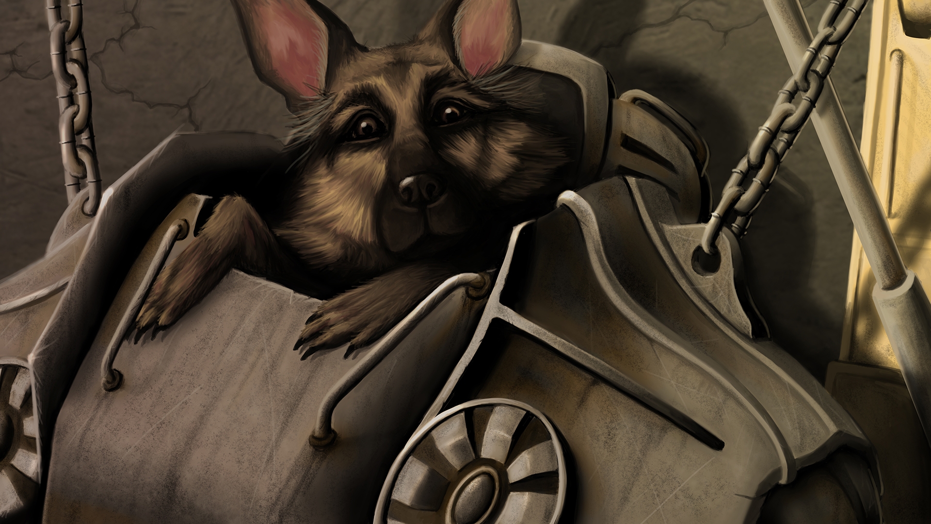 Wallpapers fallout 4 painting dogmeat on the desktop