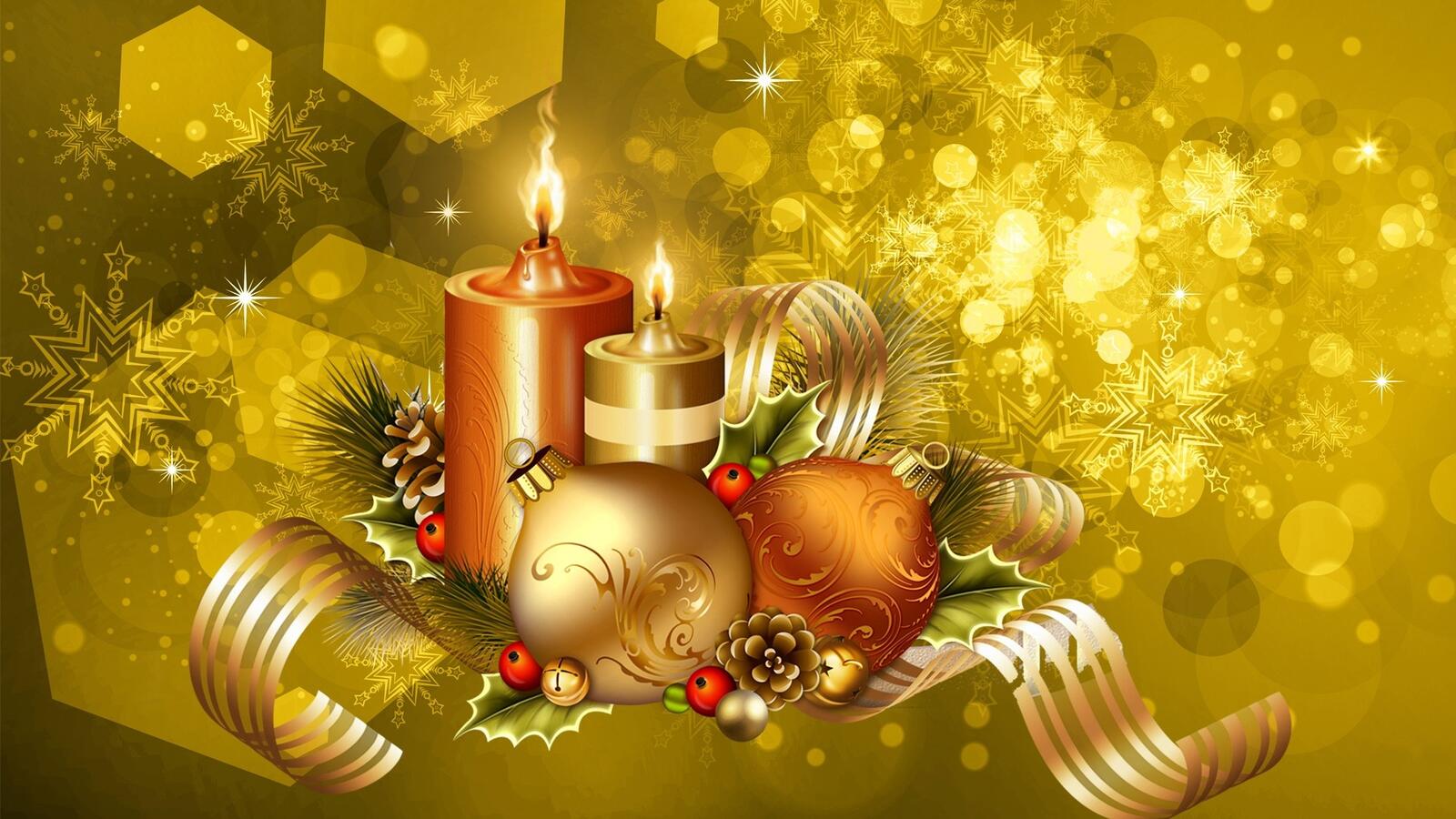 Wallpapers Christmas Wallpaper background candle on the desktop