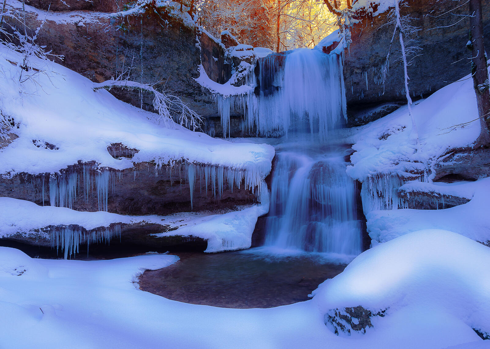 Wallpapers icicles frozen winter waterfall frost on the desktop
