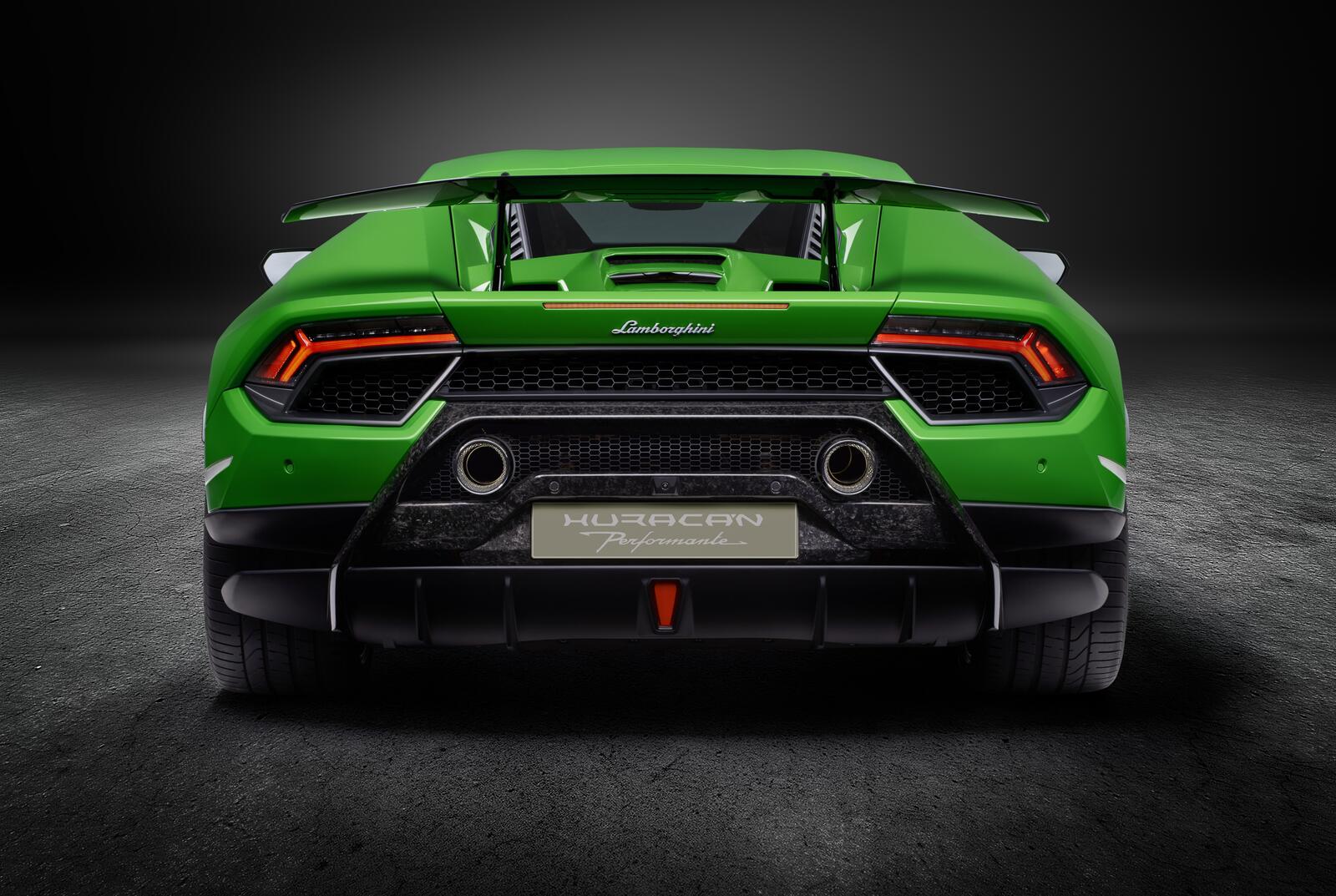Wallpapers Lamborghini 2018 cars green car on the desktop