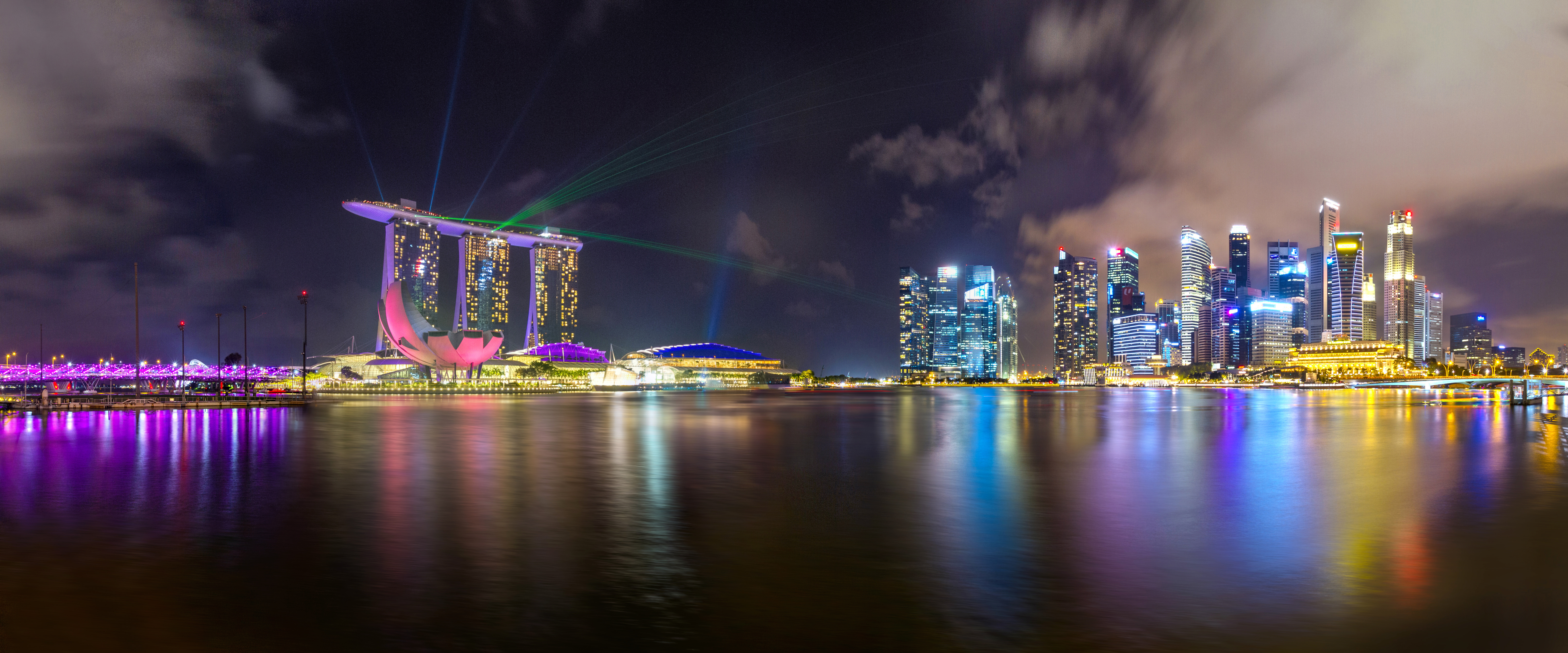 Wallpapers panorama city Singapore on the desktop