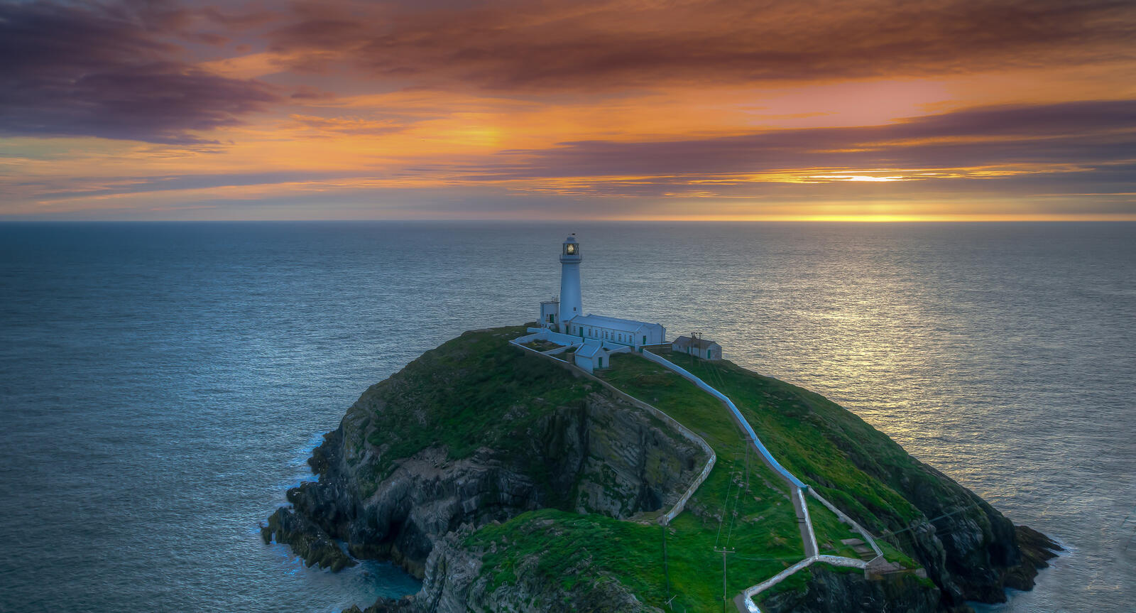 Wallpapers lighthouse North Wales landscape on the desktop