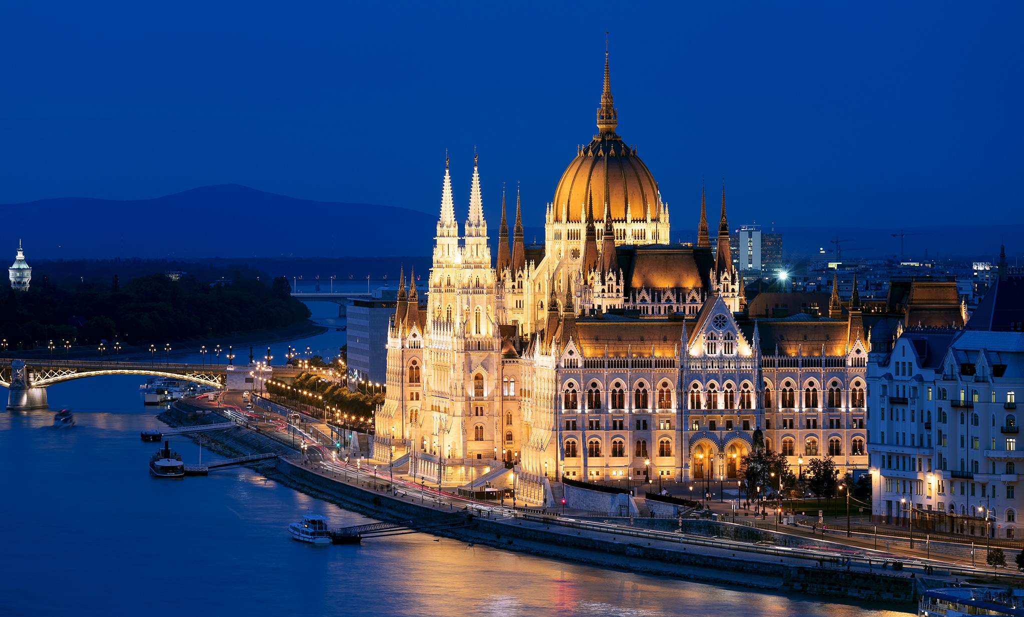Обои Дунай Здание парламента Будапешт на рабочий стол
