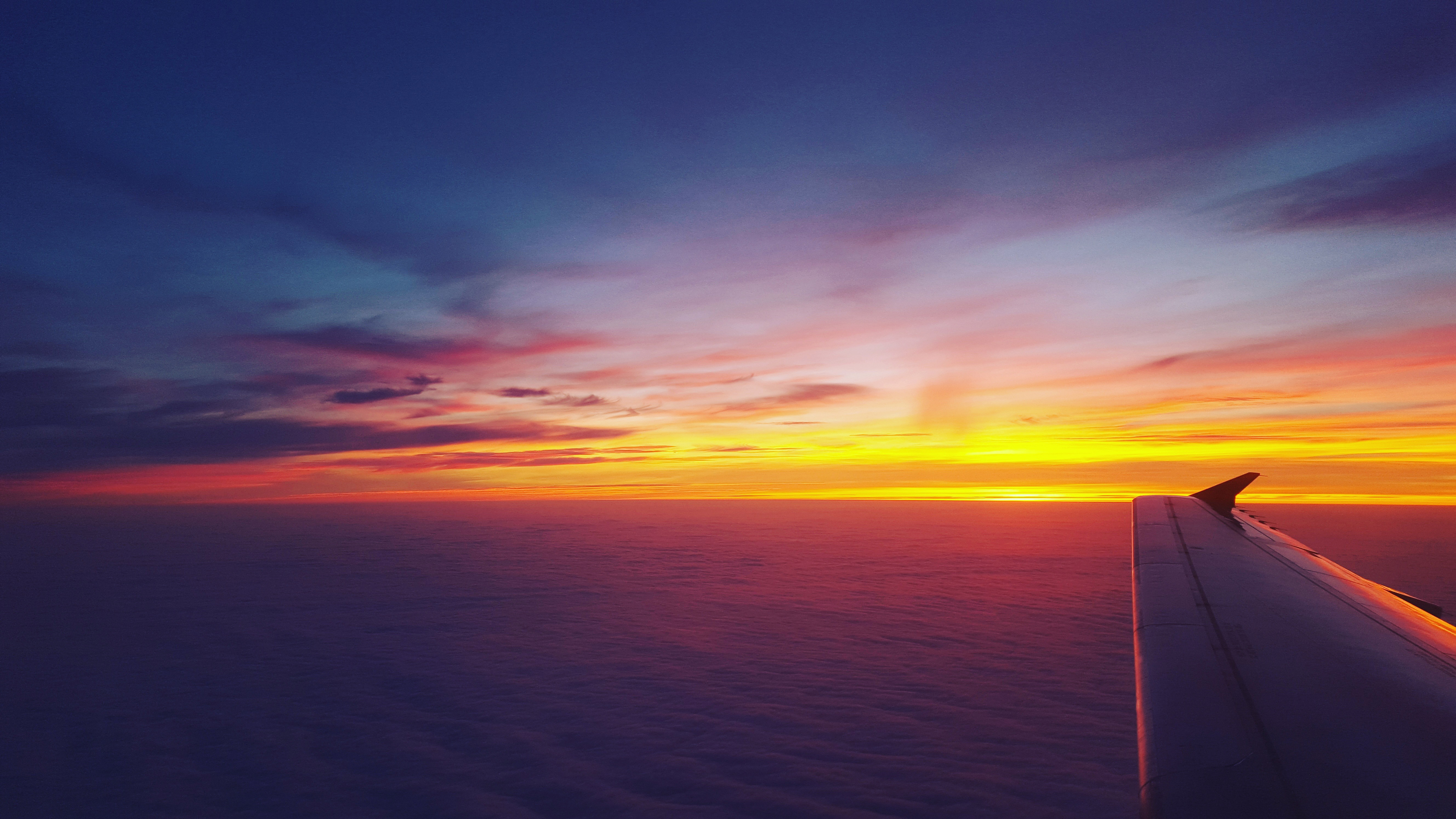 Wallpapers airplane dusk sunrise on the desktop