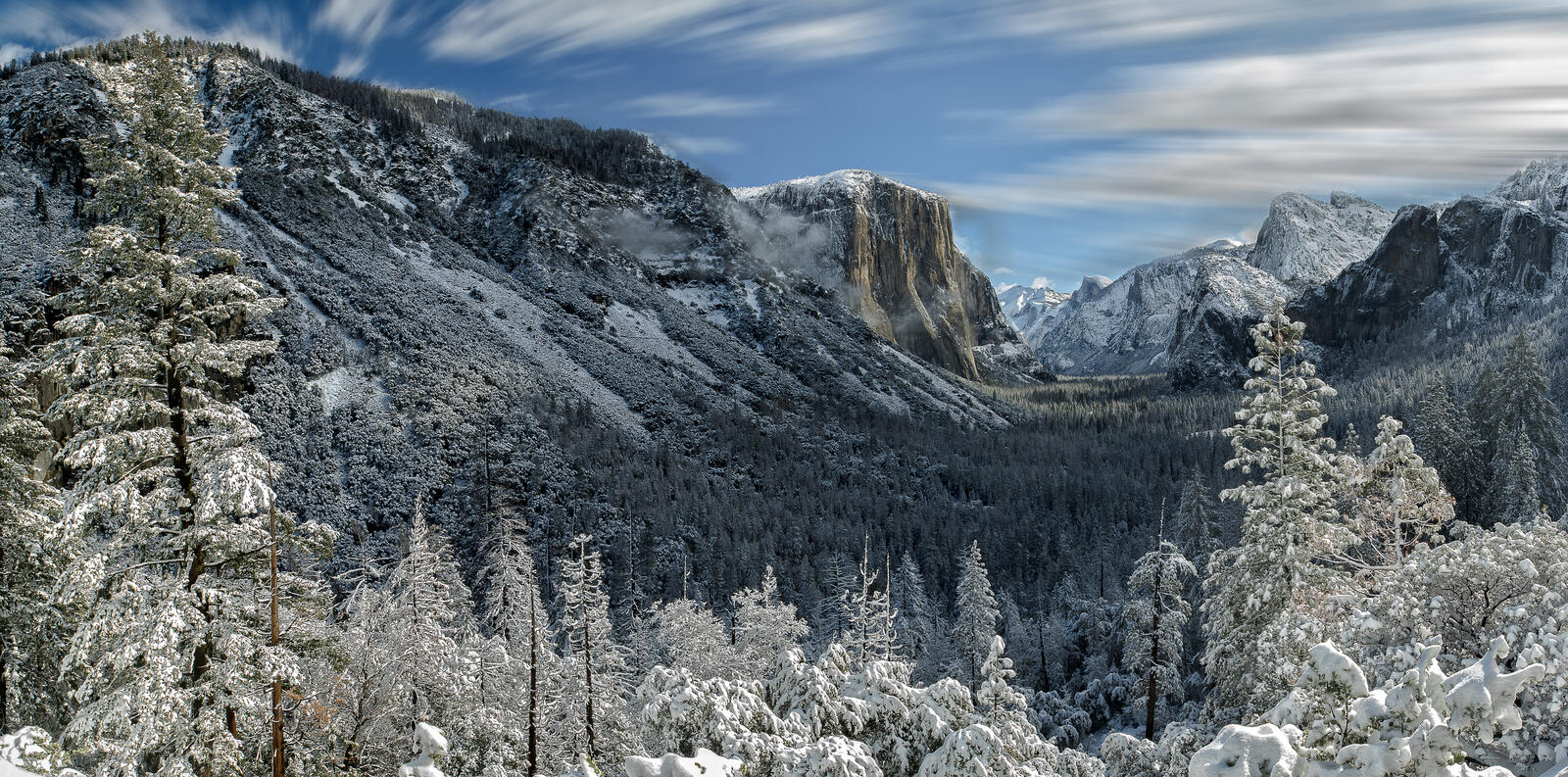 桌面上的壁纸冬季 优胜美地国家公园 景观