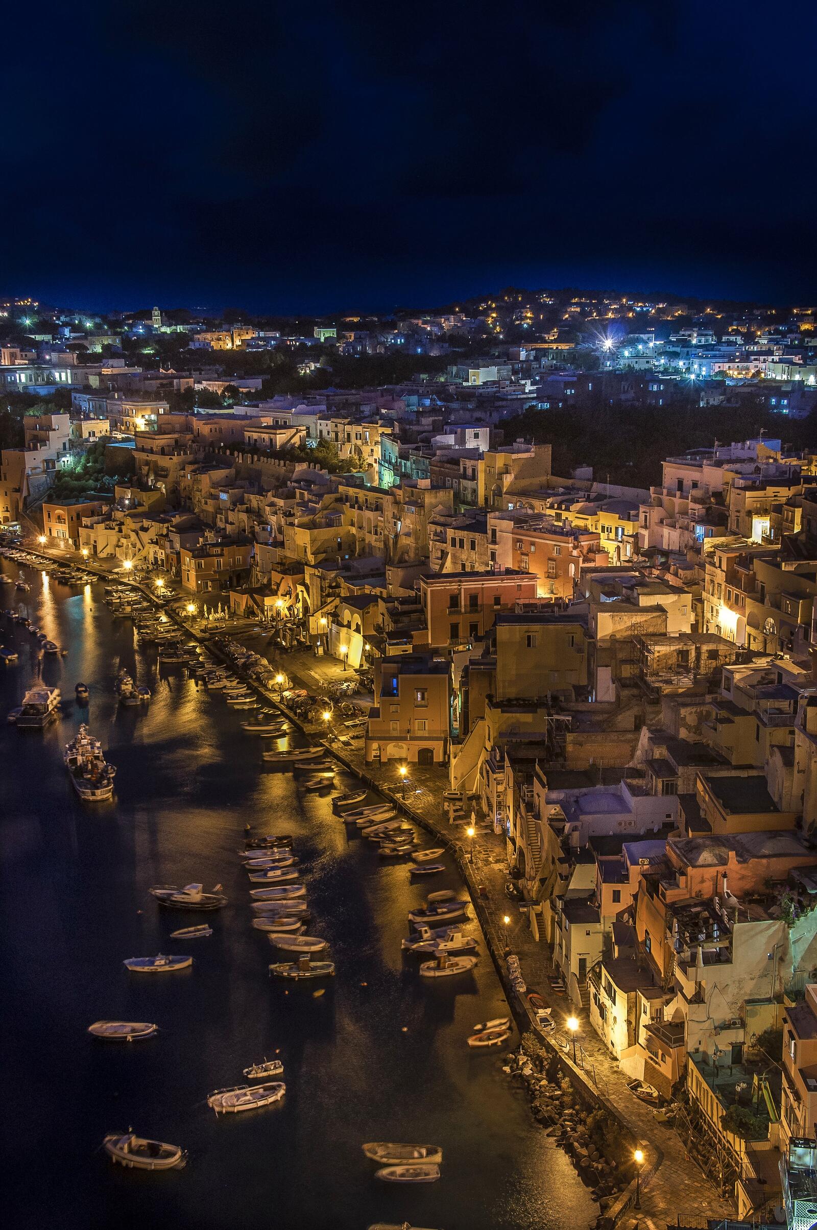 Wallpapers Corricella night Gulf of Naples Camelot on the desktop