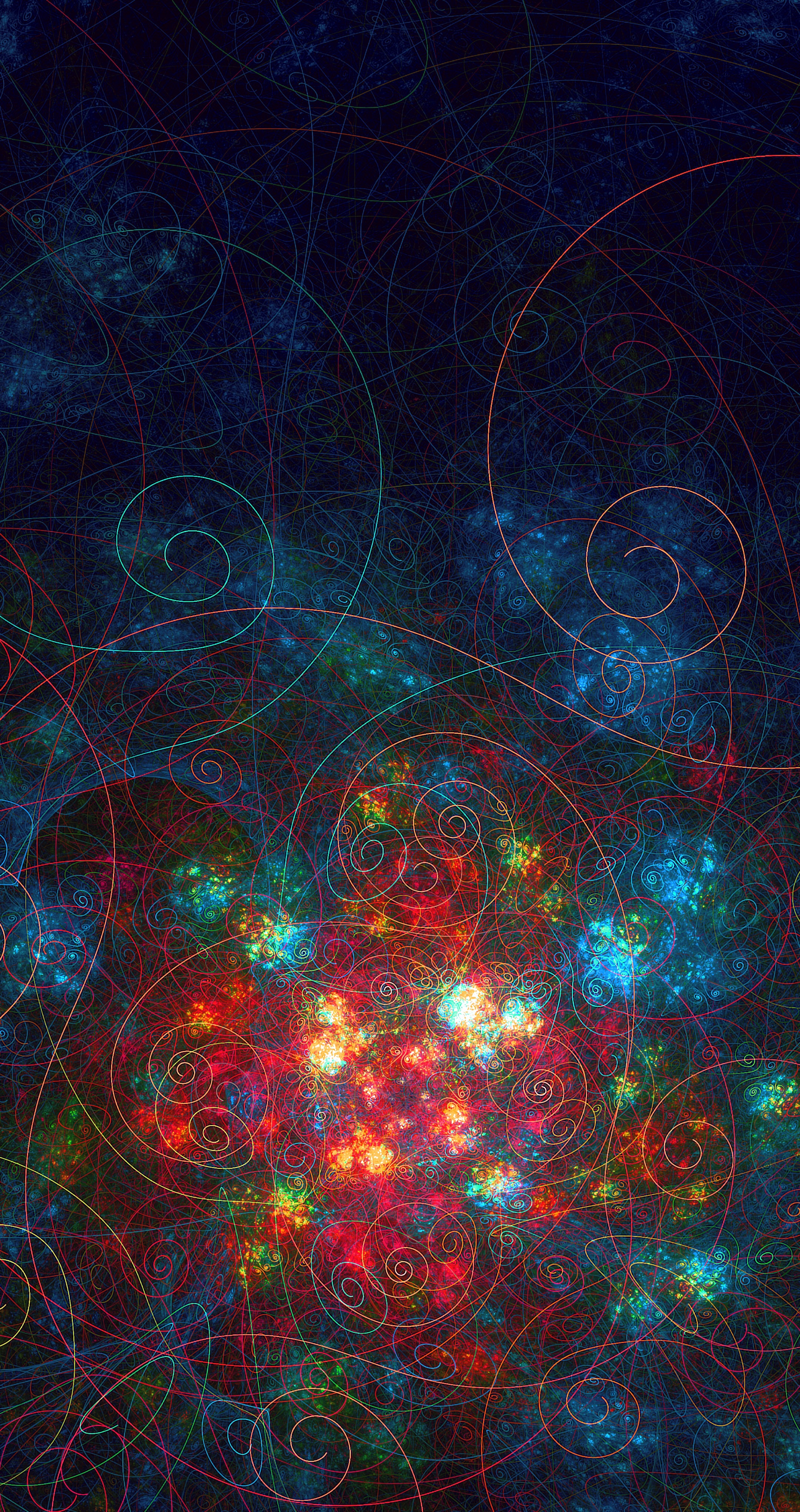 Фото бесплатно фрактальные сложные линии, скрученные, неоновые огни