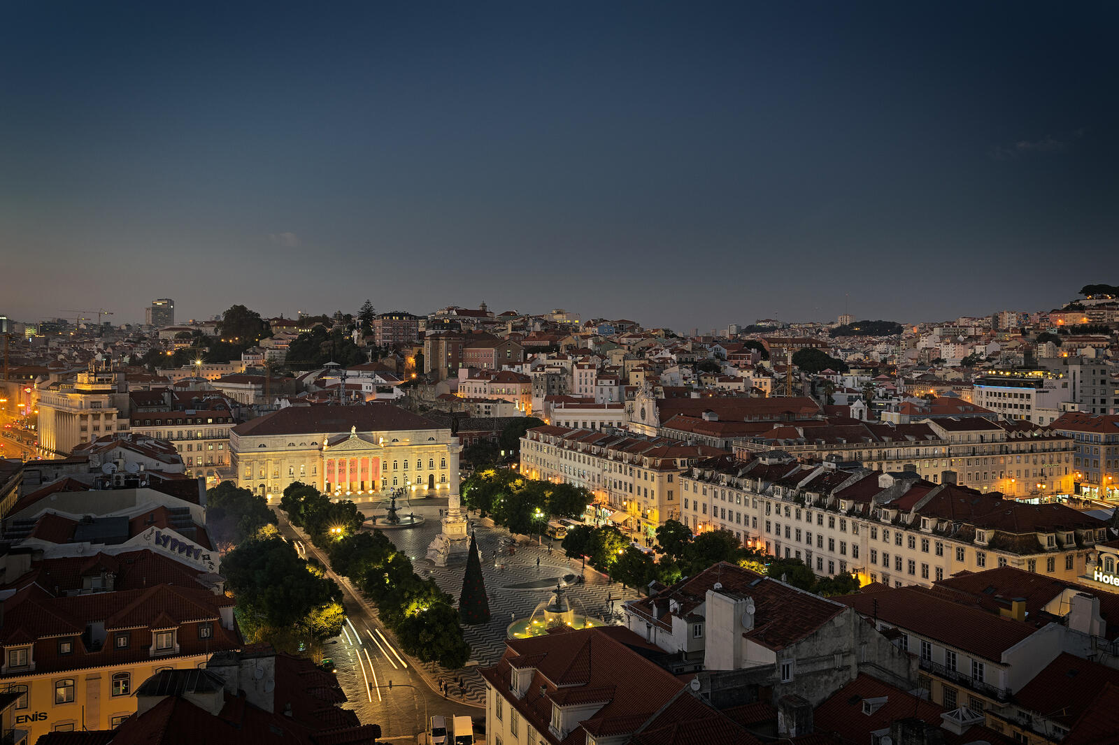 桌面上的壁纸晚上 葡萄牙 城市