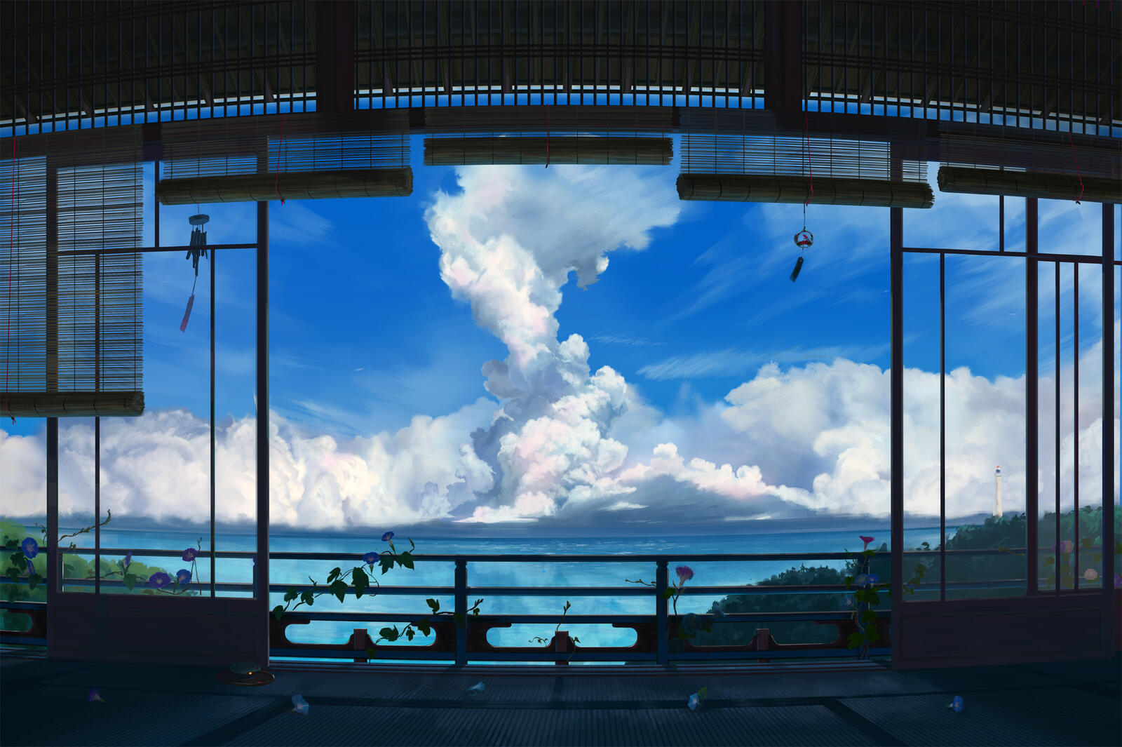 Wallpapers clouds flowers landscape on the desktop