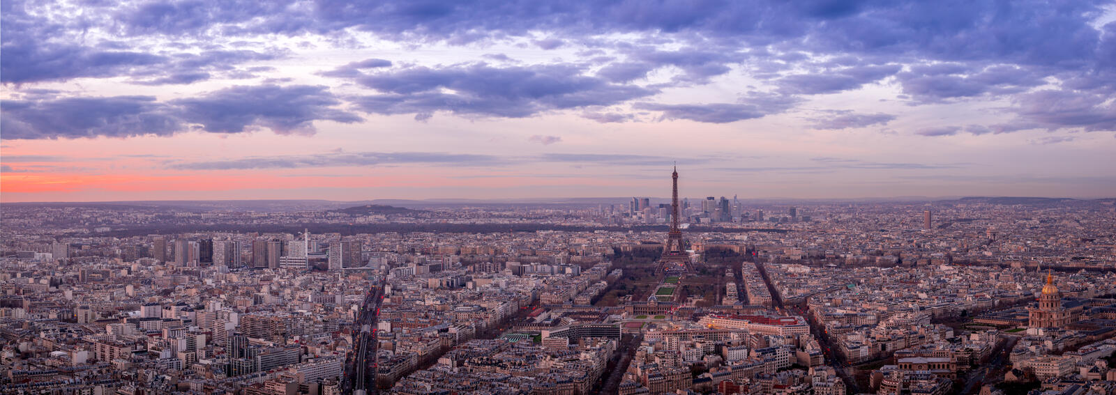 Обои Paris рассвет панорама на рабочий стол