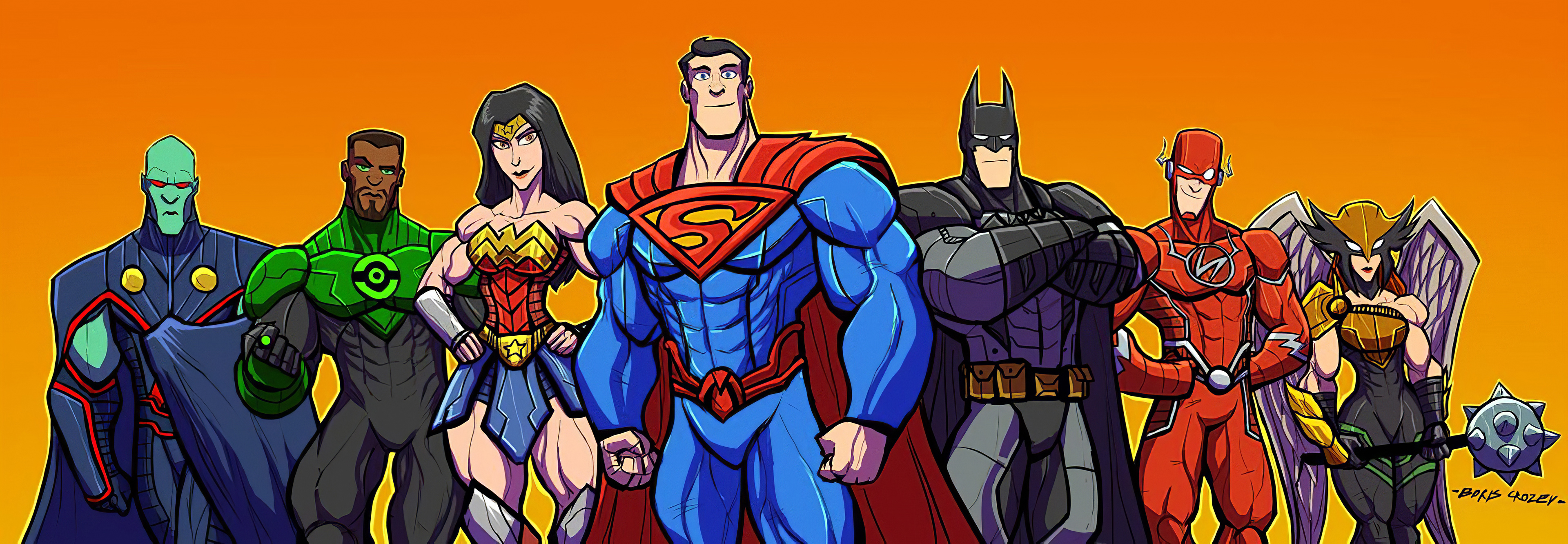 Wallpapers justice league superheroes rendering on the desktop
