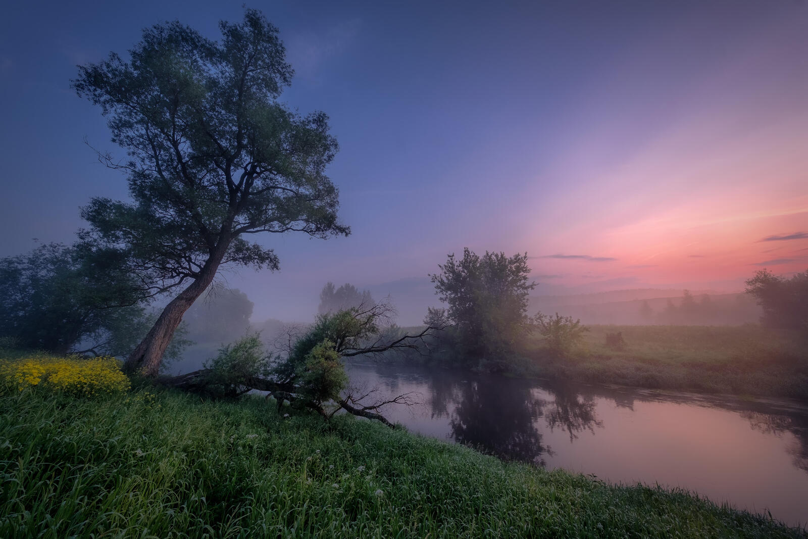 Wallpapers Dawn on Istra Russia river on the desktop