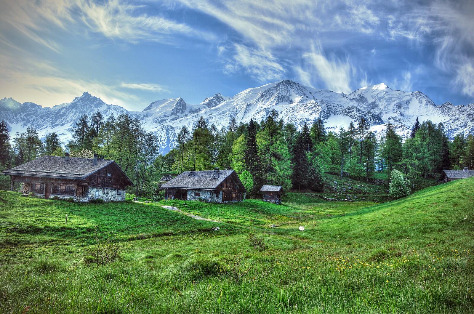 Обои Alpine wonderland Альпы Франция на рабочий стол