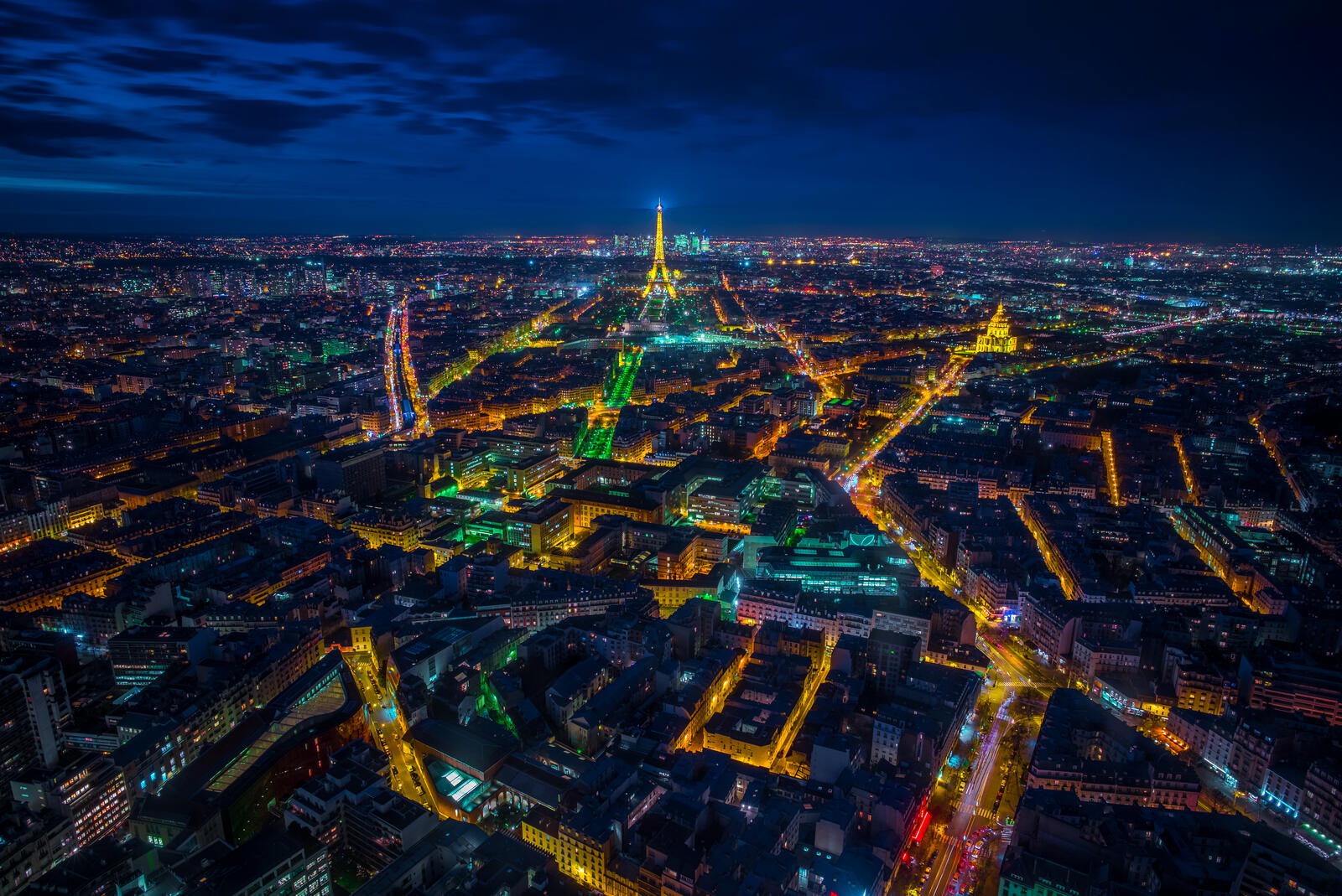 Обои ночь Eiffel tower город на рабочий стол