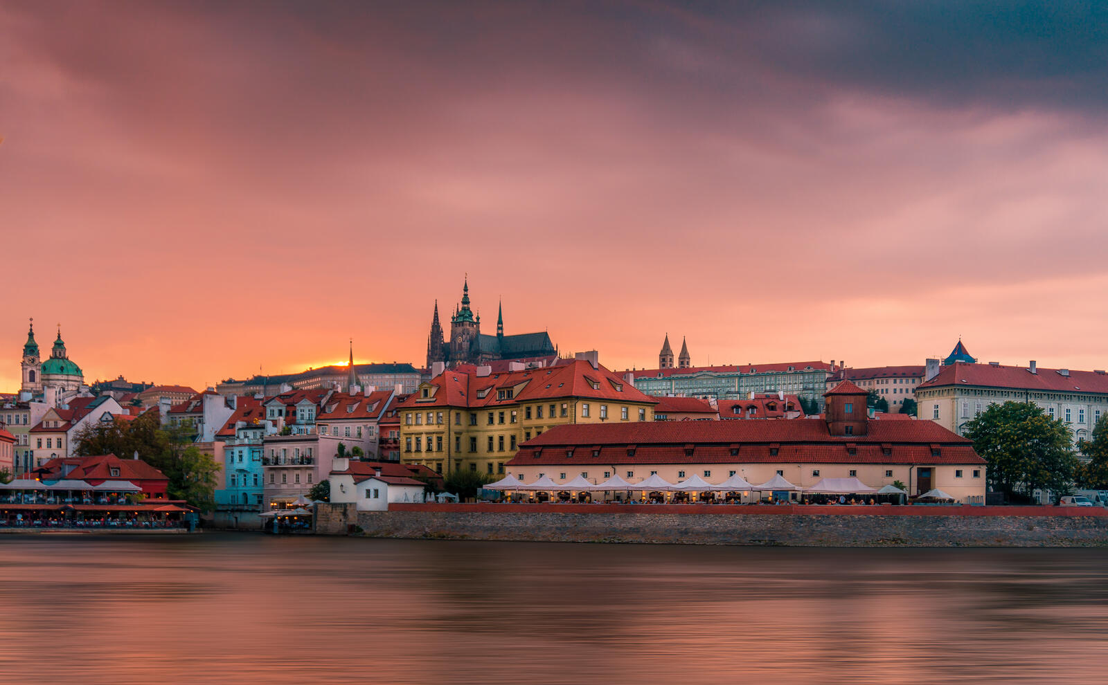 Обои Чехия Пражский Град рассвет на рабочий стол