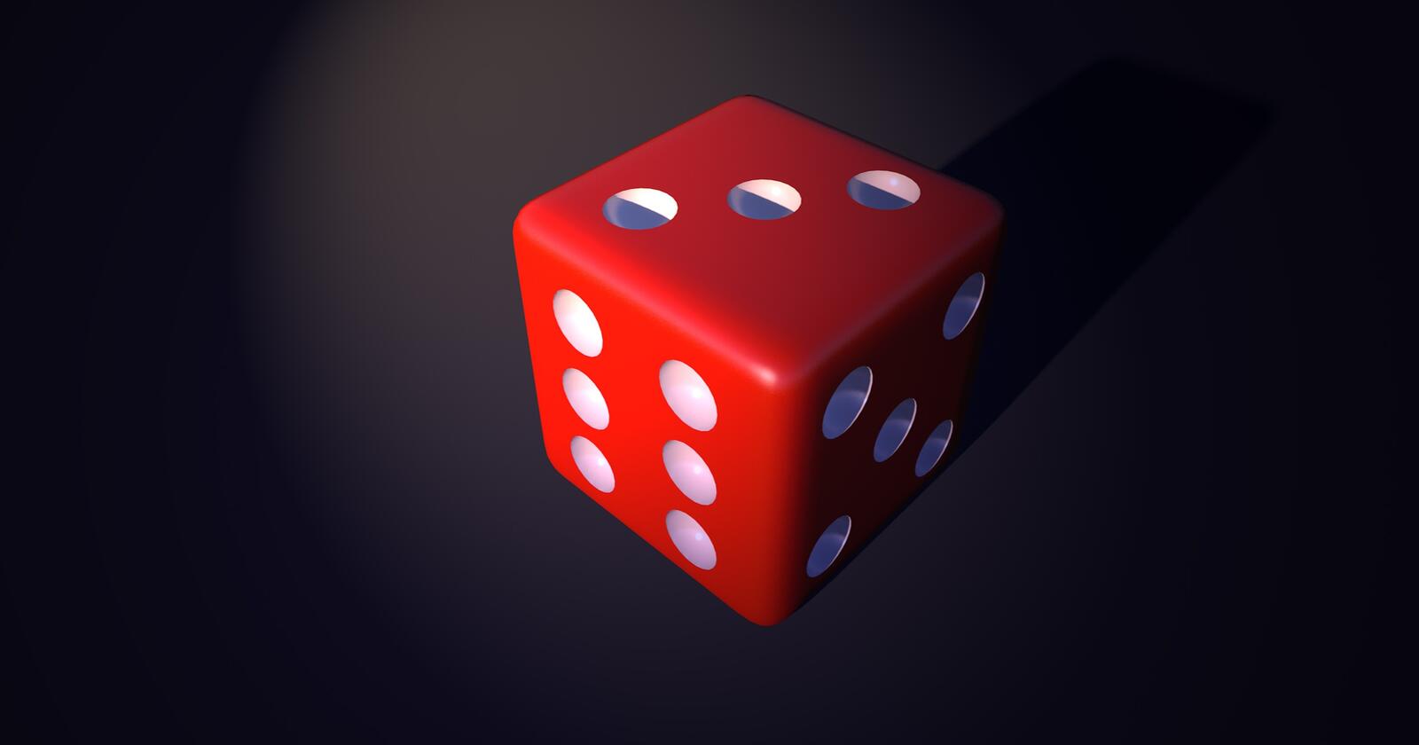 Обои куб красный игровая кость на рабочий стол