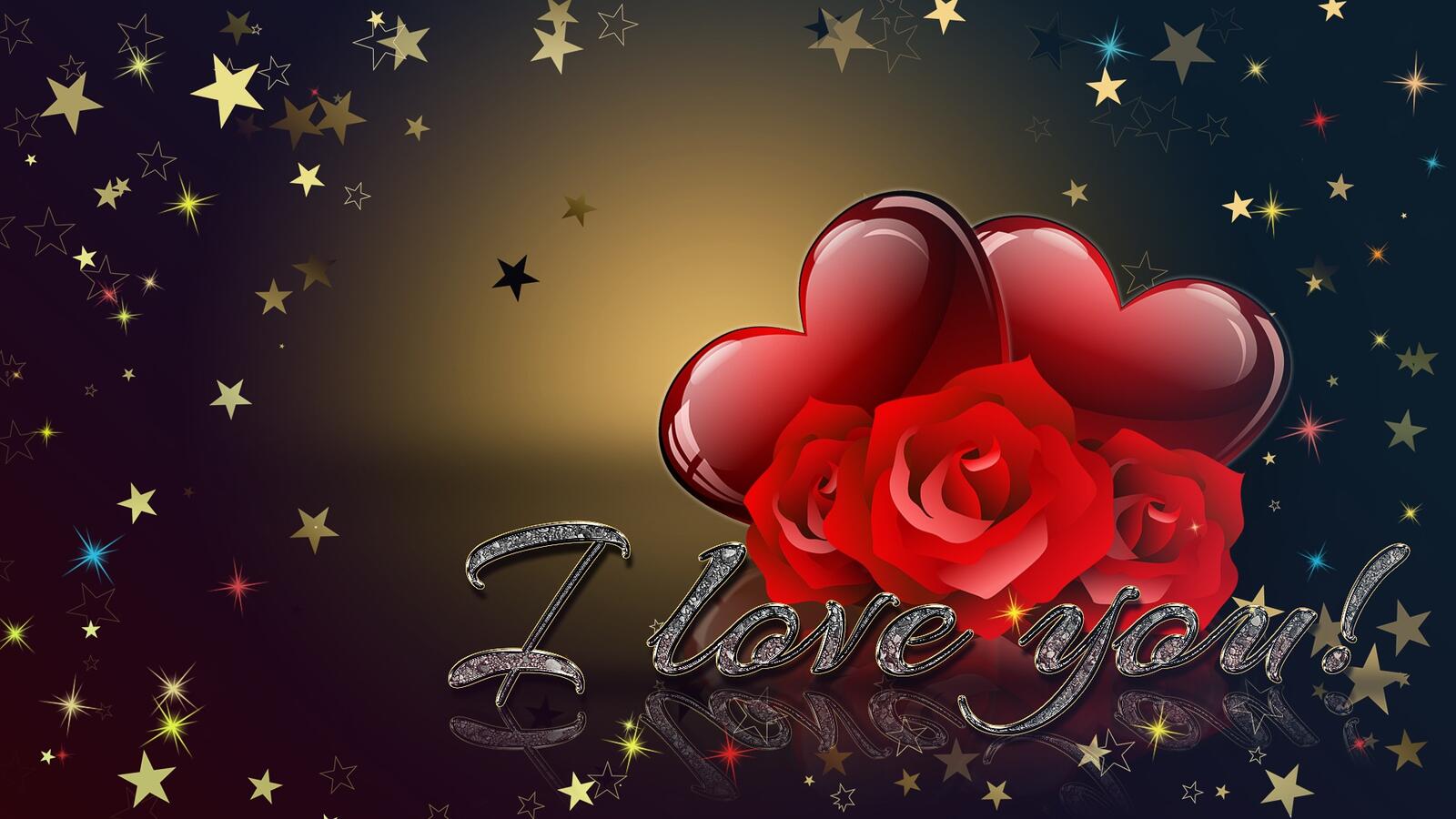 Wallpapers Roses Valentines Heart on the desktop