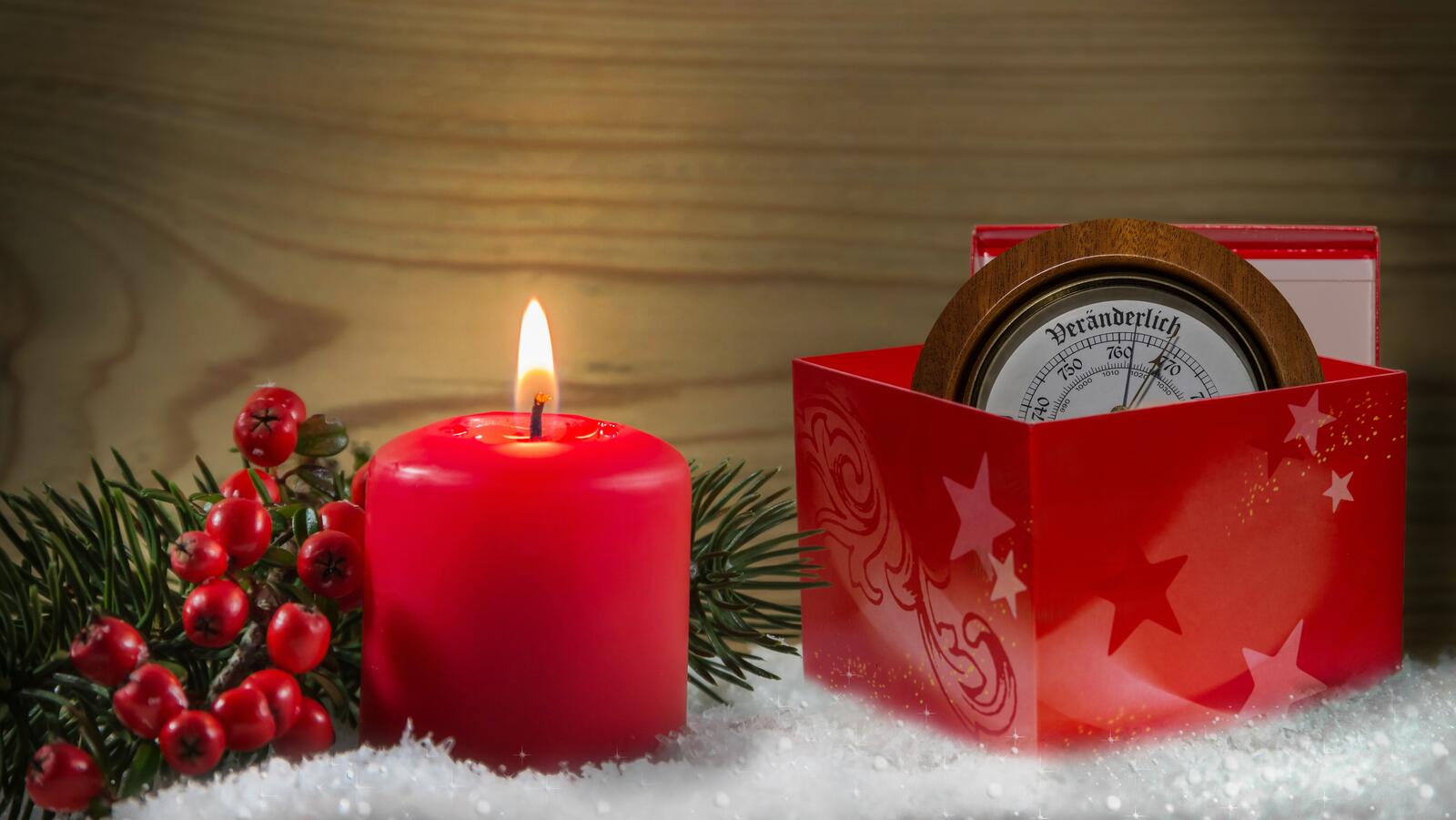 Wallpapers Christmas style Christmas candle elements on the desktop