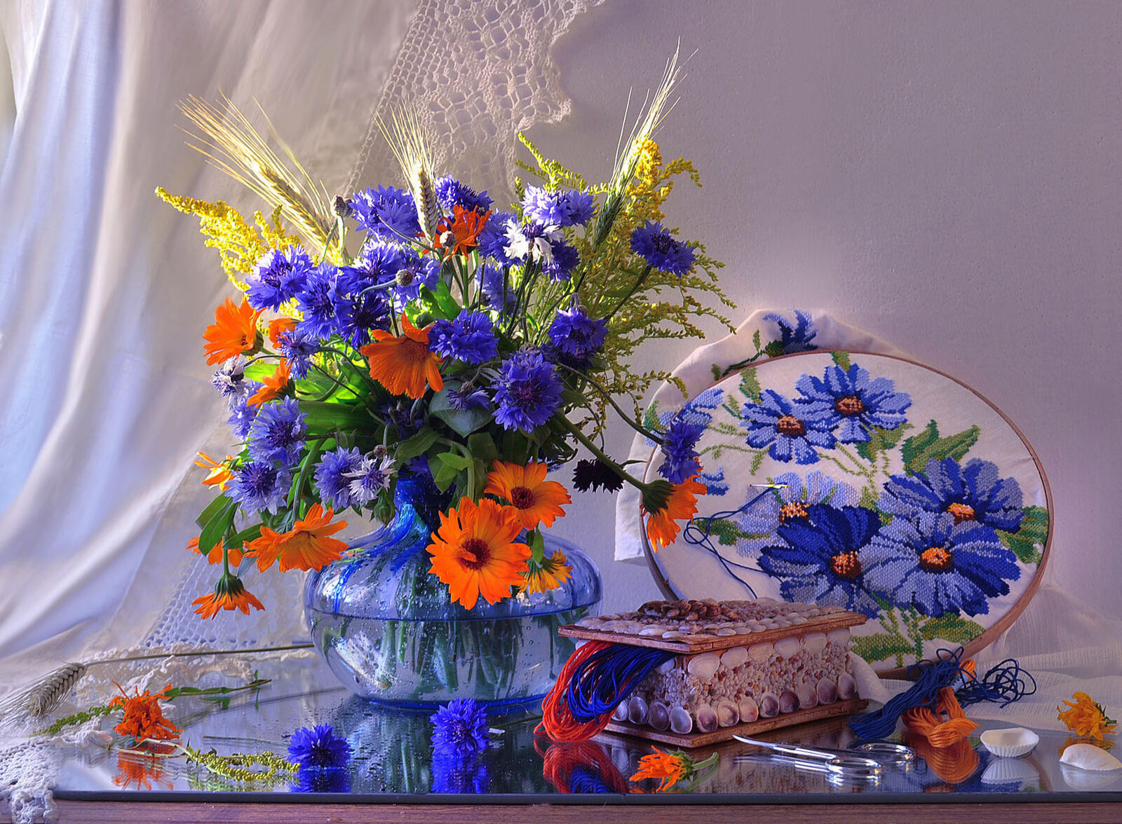 Обои дикие цветы картины вазы на рабочий стол