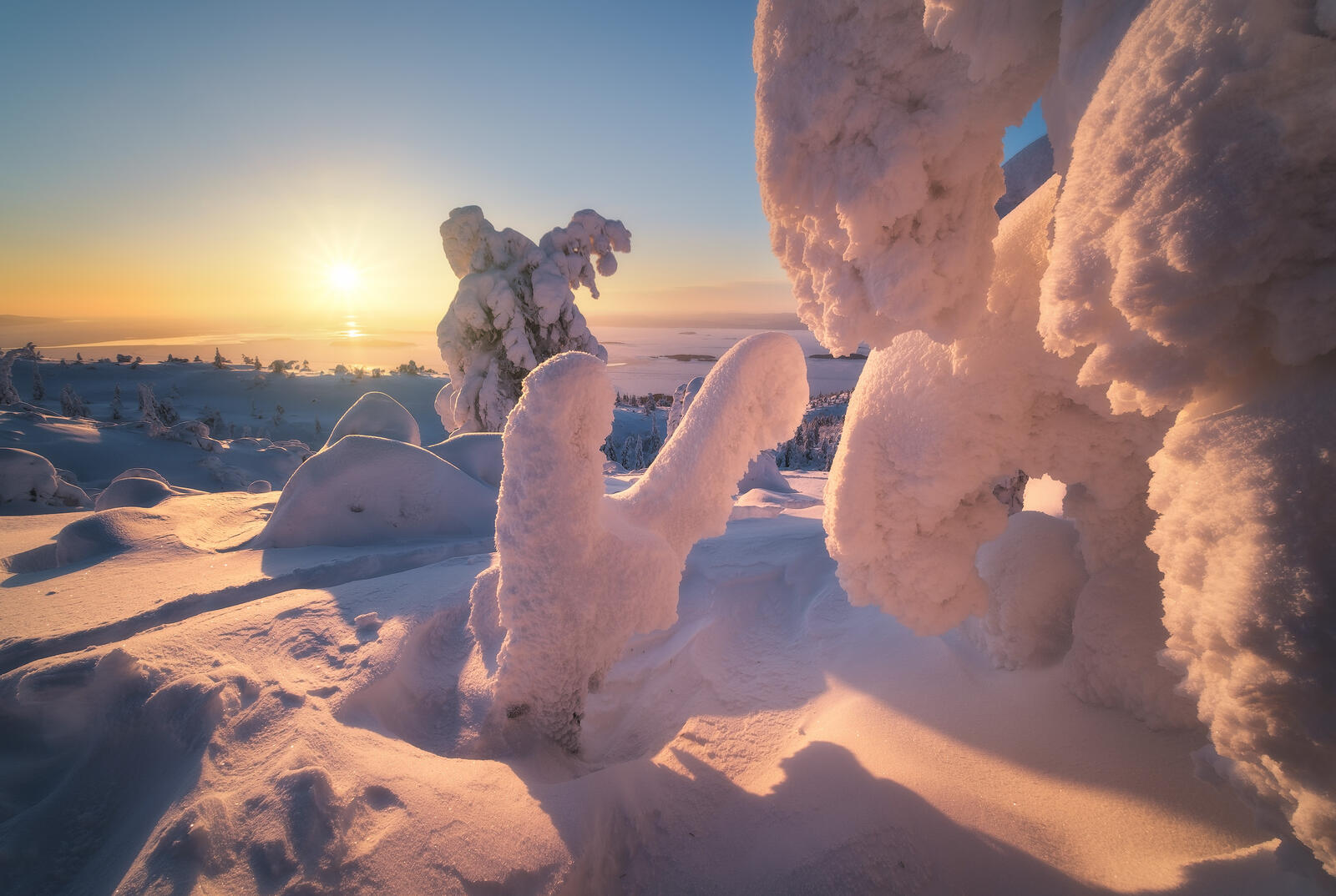 Free photo Arctic snow sculptures