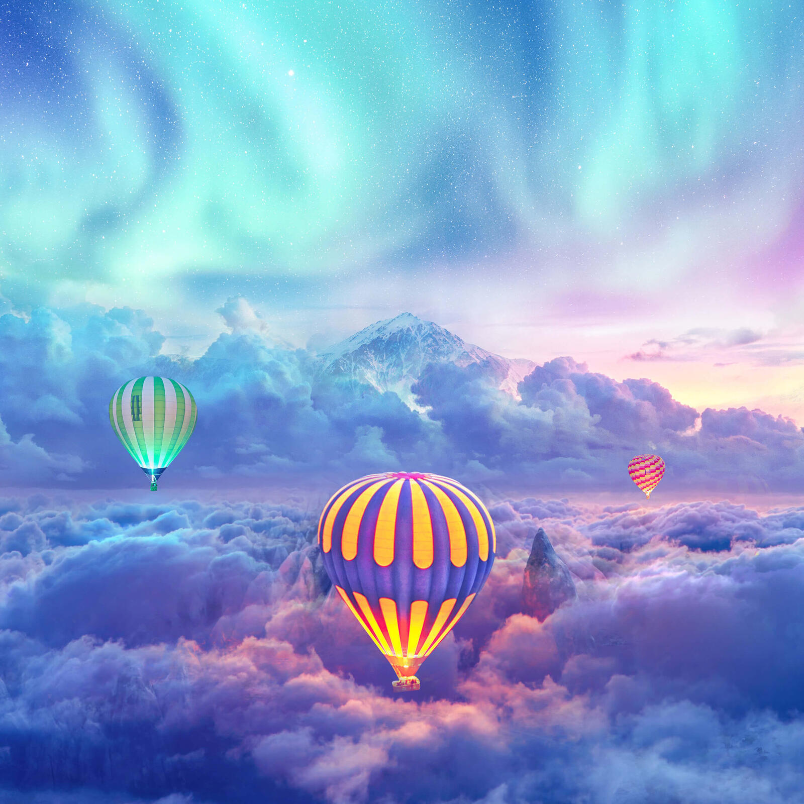 Wallpapers fly clouds colorful on the desktop